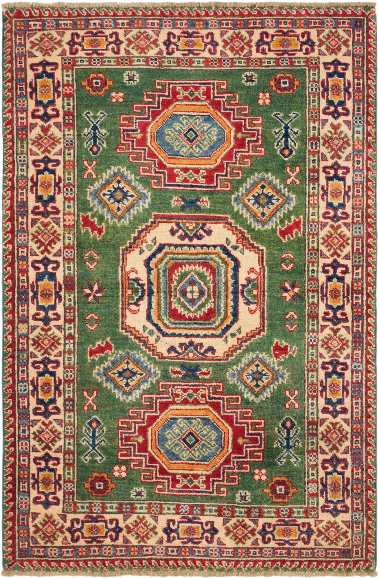 3' 3 x 4' 11 Hand Knotted Kazak Rug