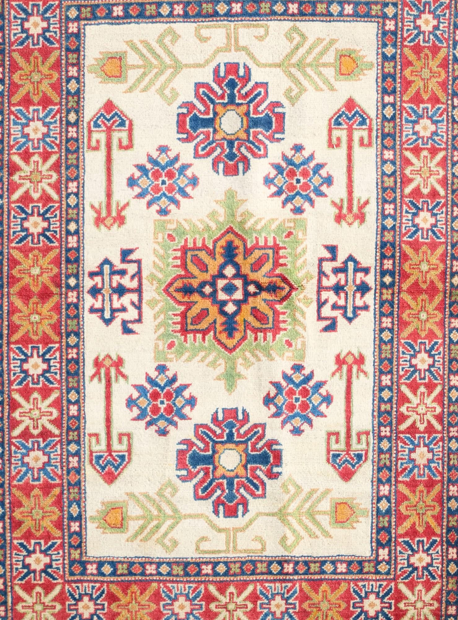 3' 5 x 5' 2 Hand Knotted Kazak Rug