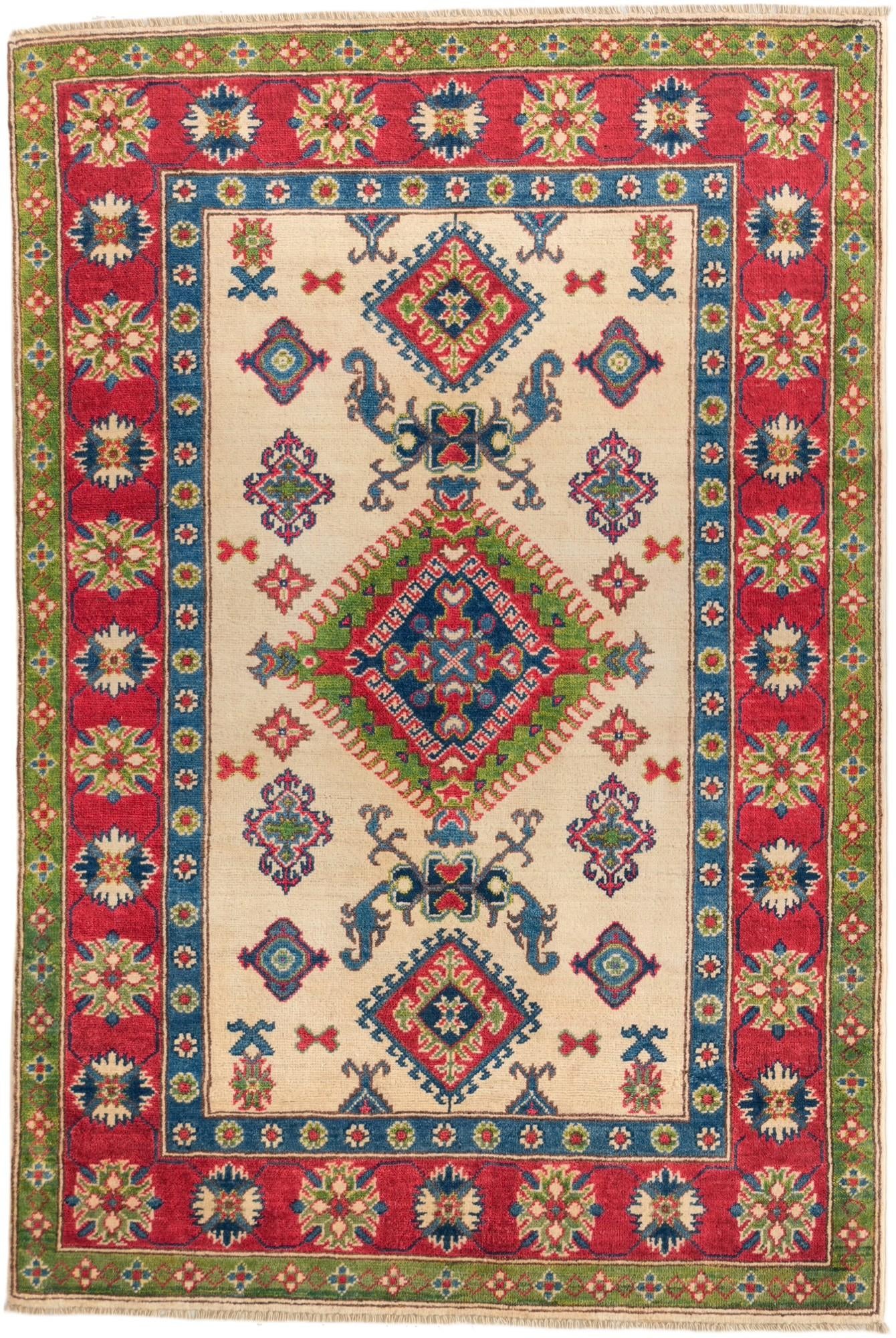3' 10 x 5' 9 Hand Knotted Kazak Rug