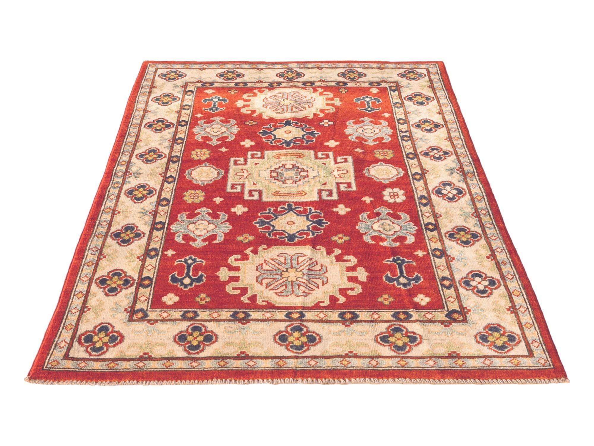 3' 5 x 4' 11 Hand Knotted Kazak Rug