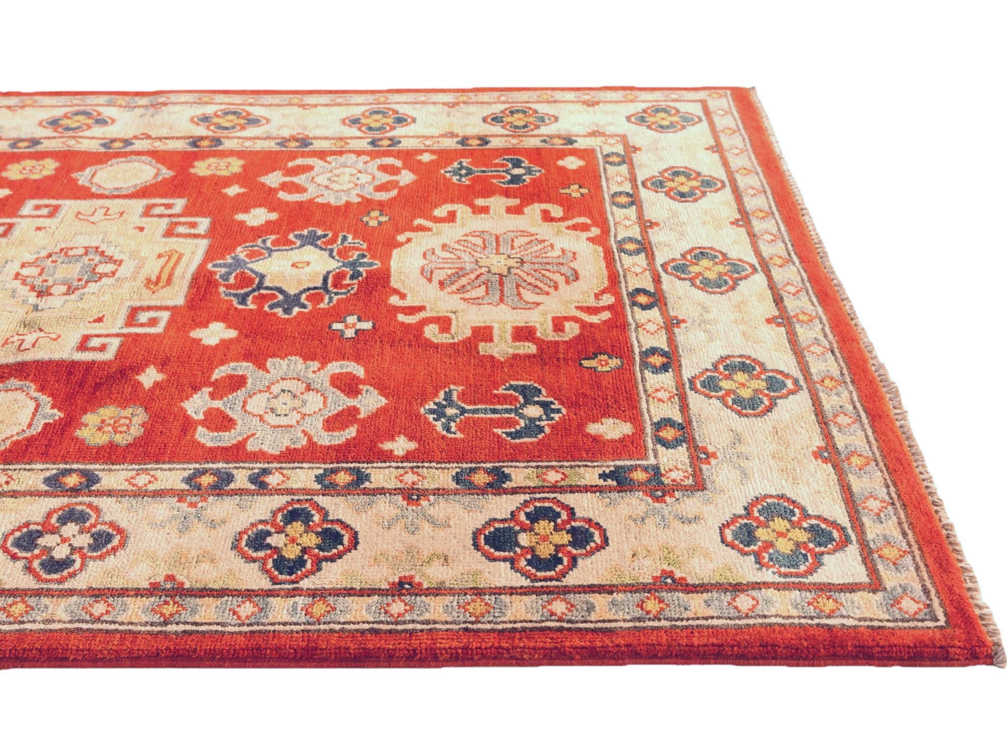 3' 5 x 4' 11 Hand Knotted Kazak Rug