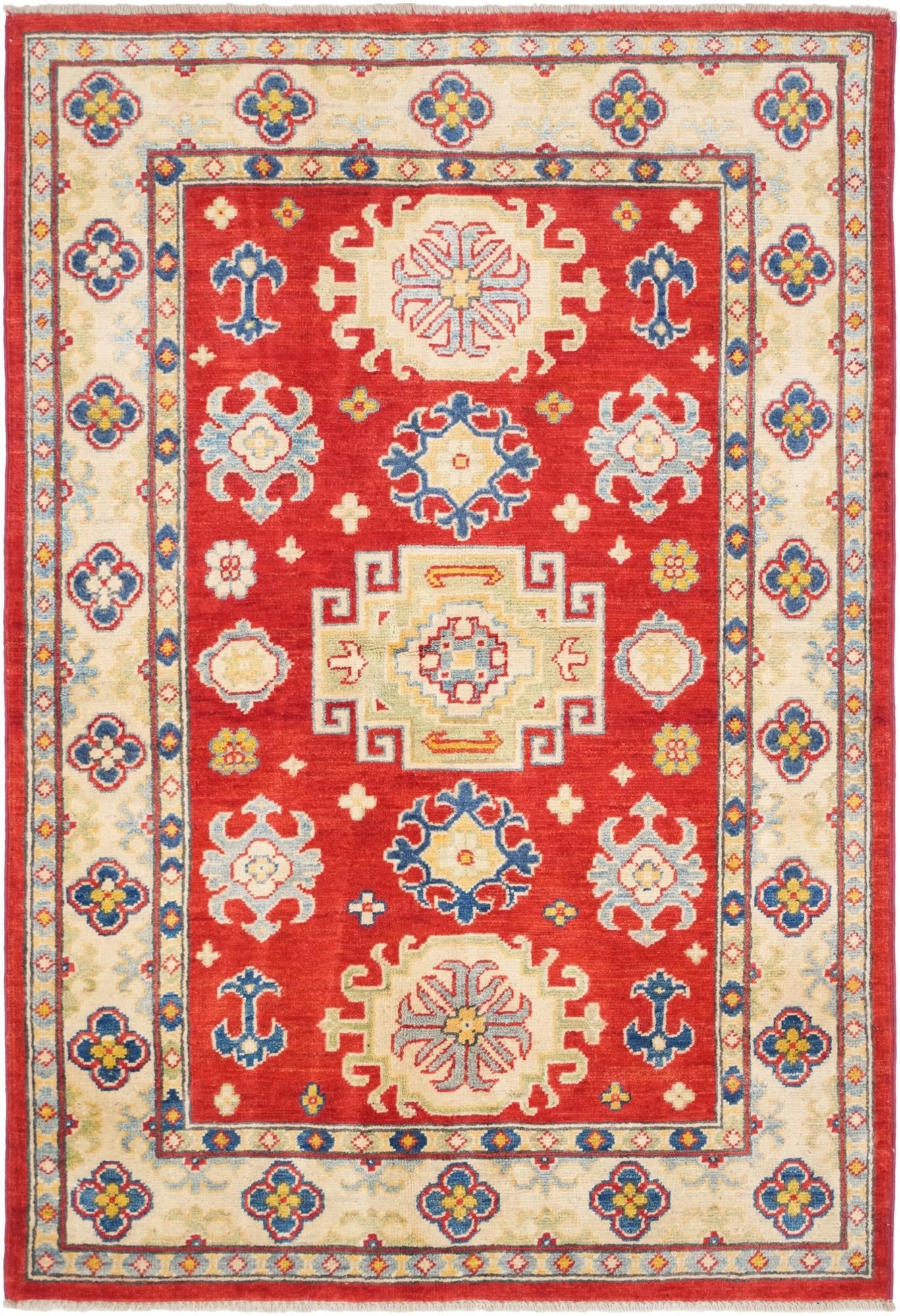 3' 5 x 4' 11 Hand Knotted Kazak Rug