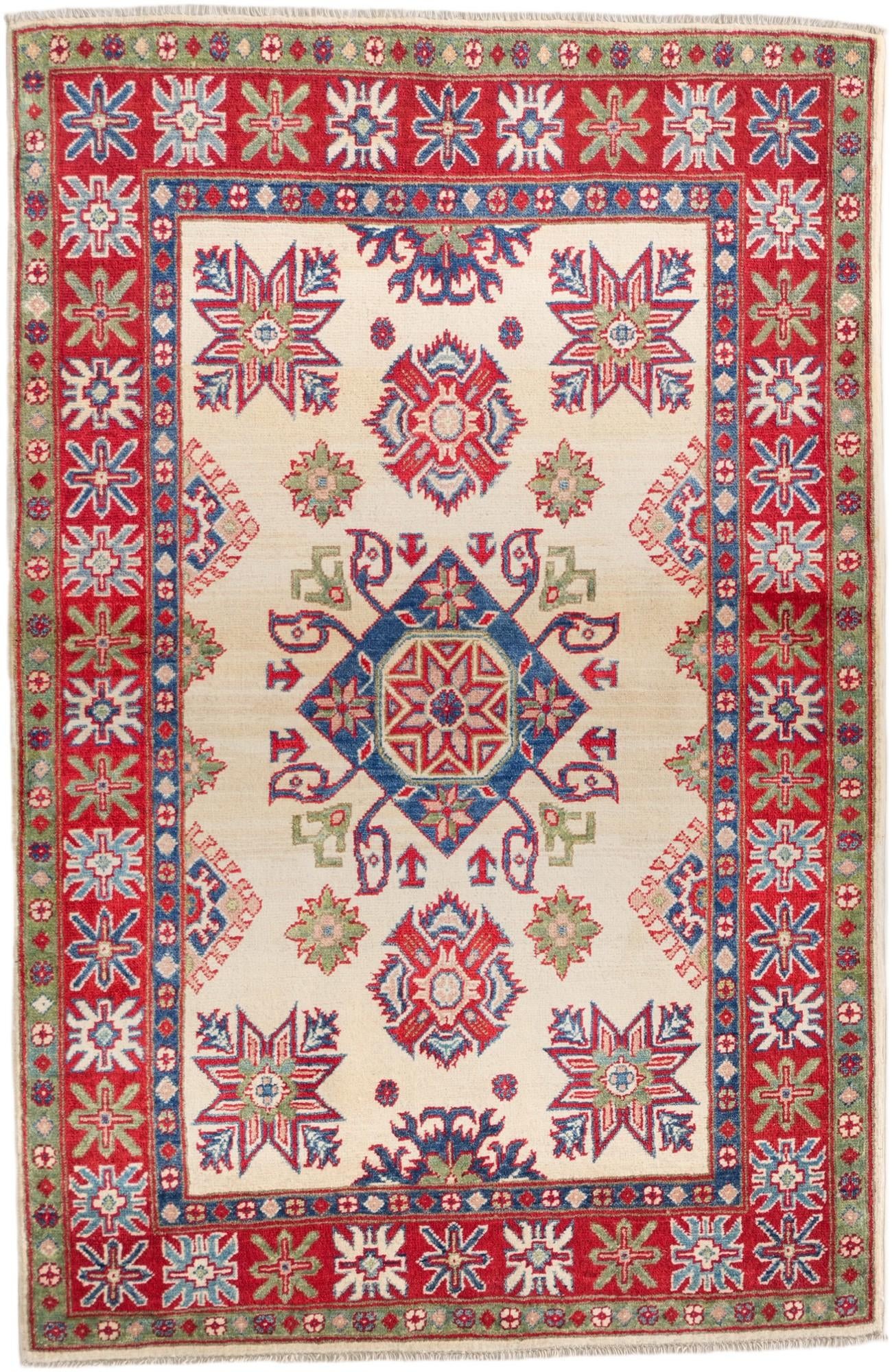 3' 6 x 5' 5 Hand Knotted Kazak Rug