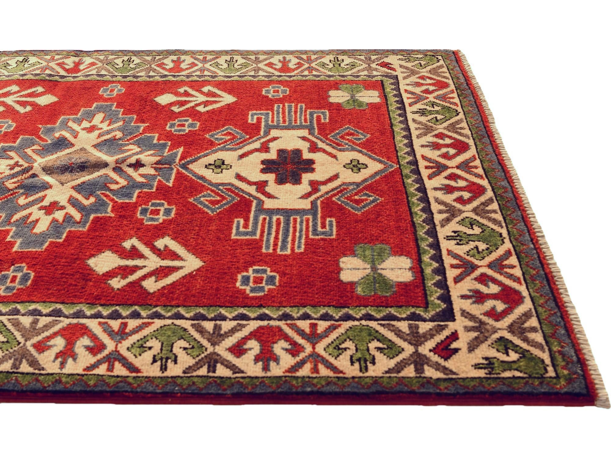 3' 5 x 4' 9 Hand Knotted Kazak Rug