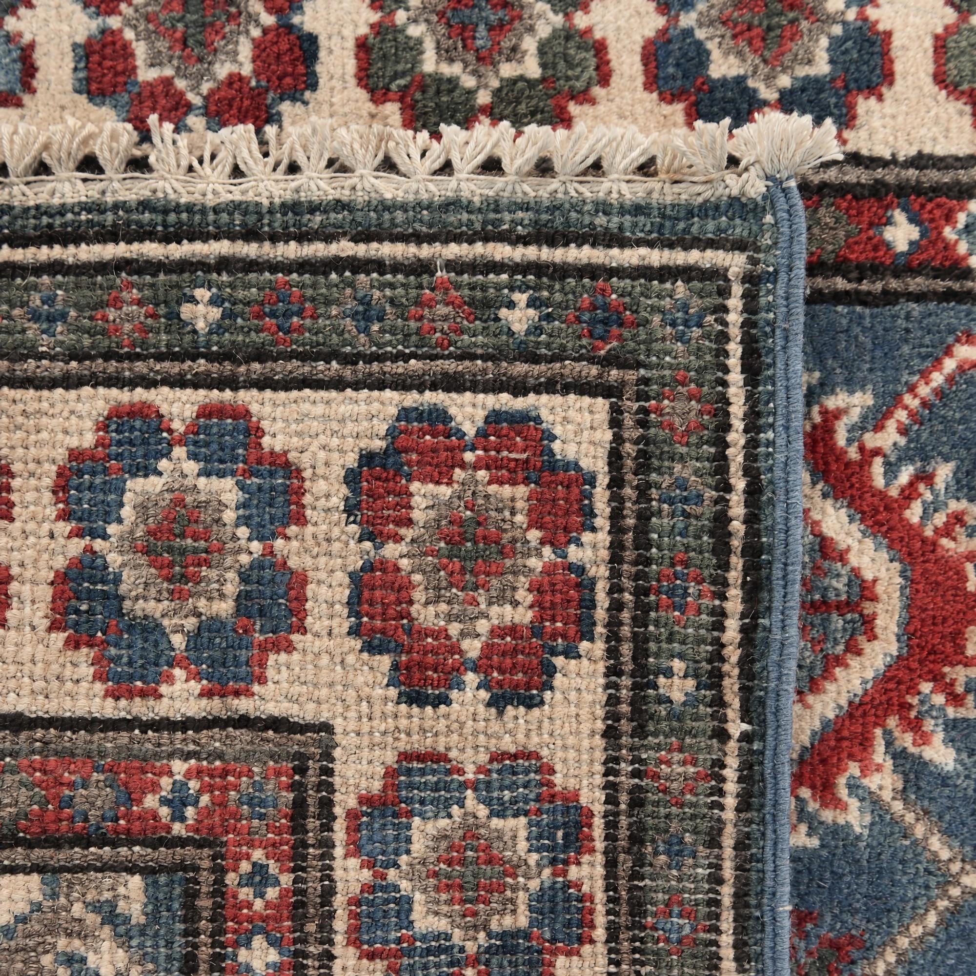 60cm x 85cm Hand Knotted Kazak Rug