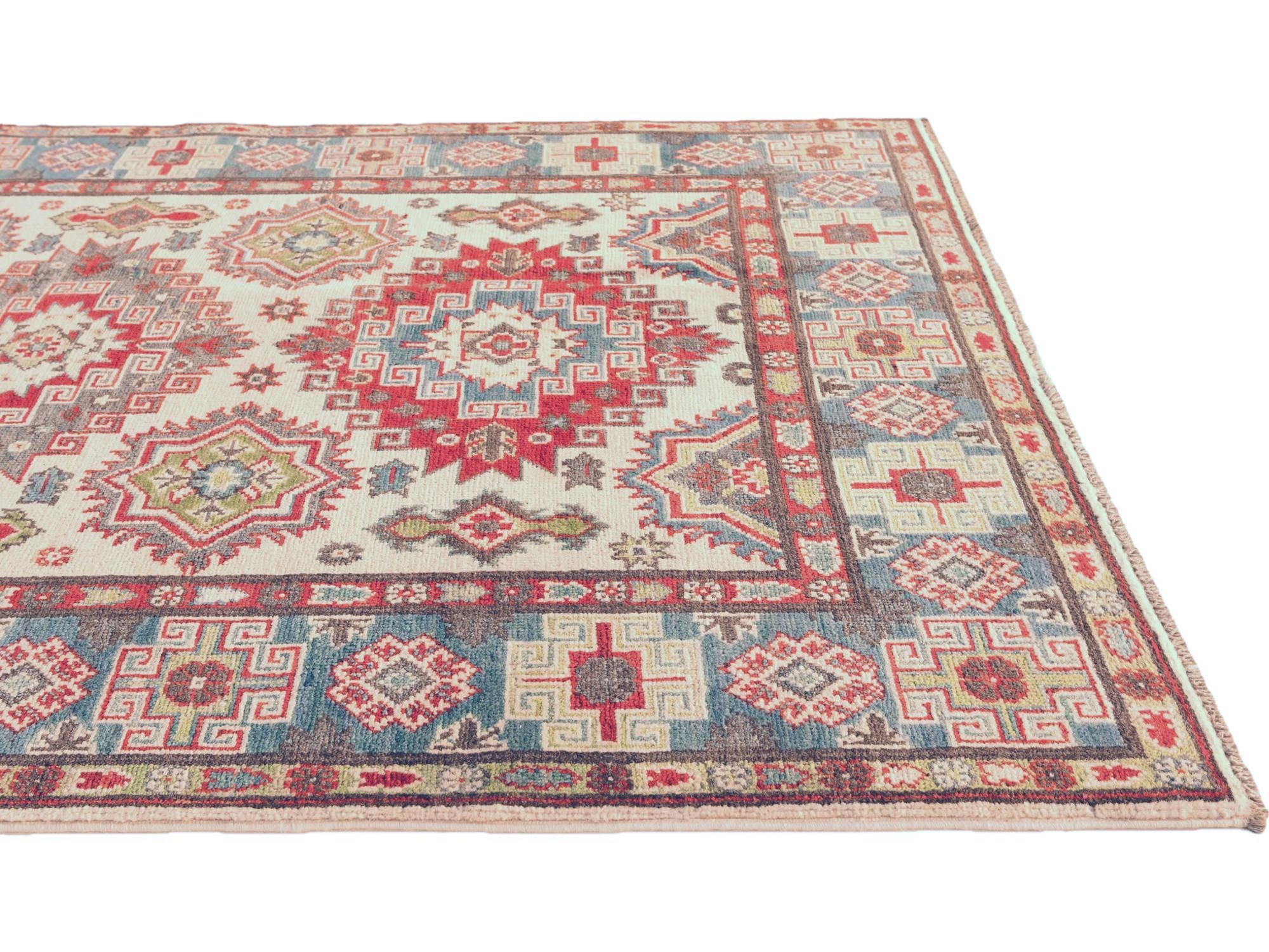 4' 2 x 5' 11 Hand Knotted Kazak Rug