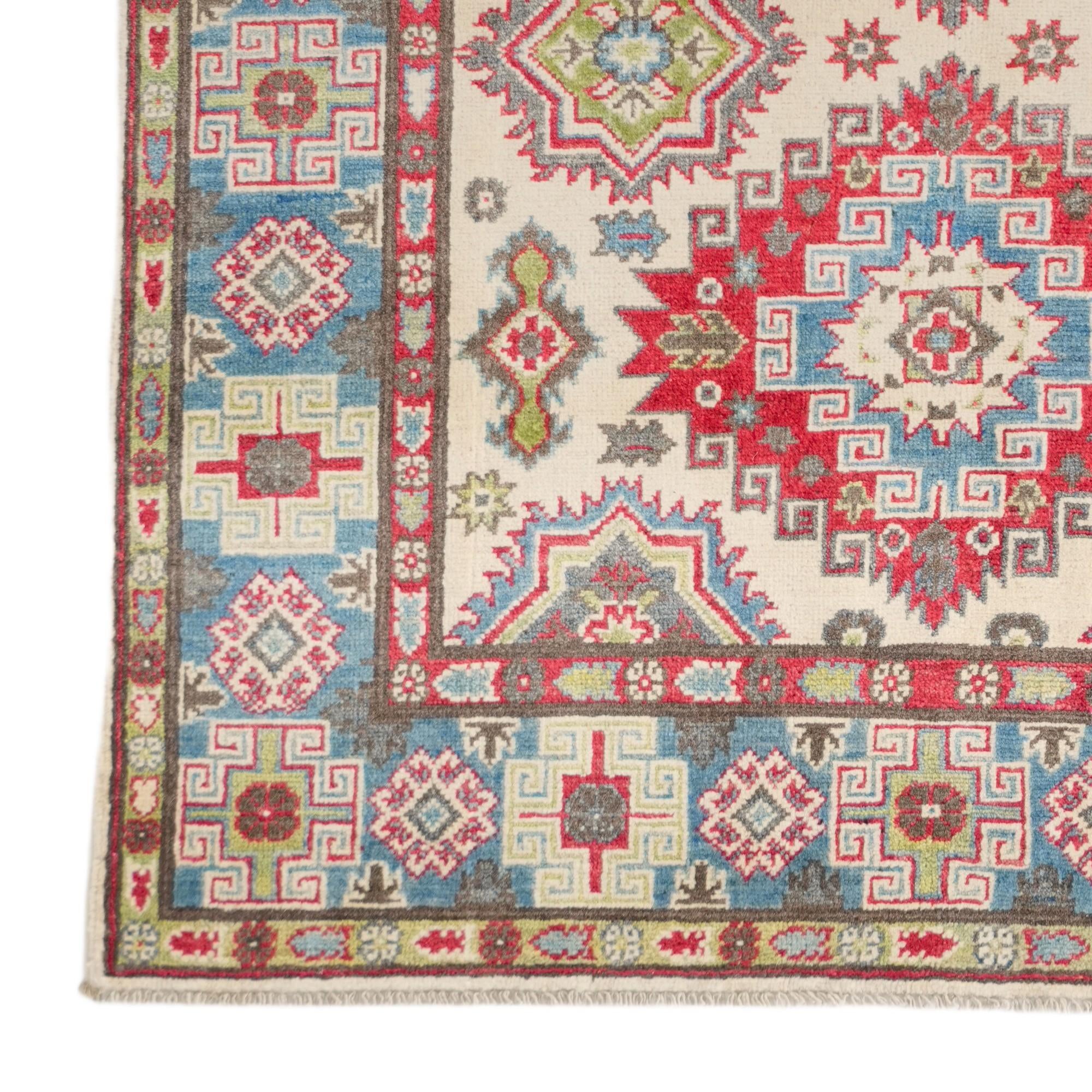 4' 2 x 5' 11 Hand Knotted Kazak Rug