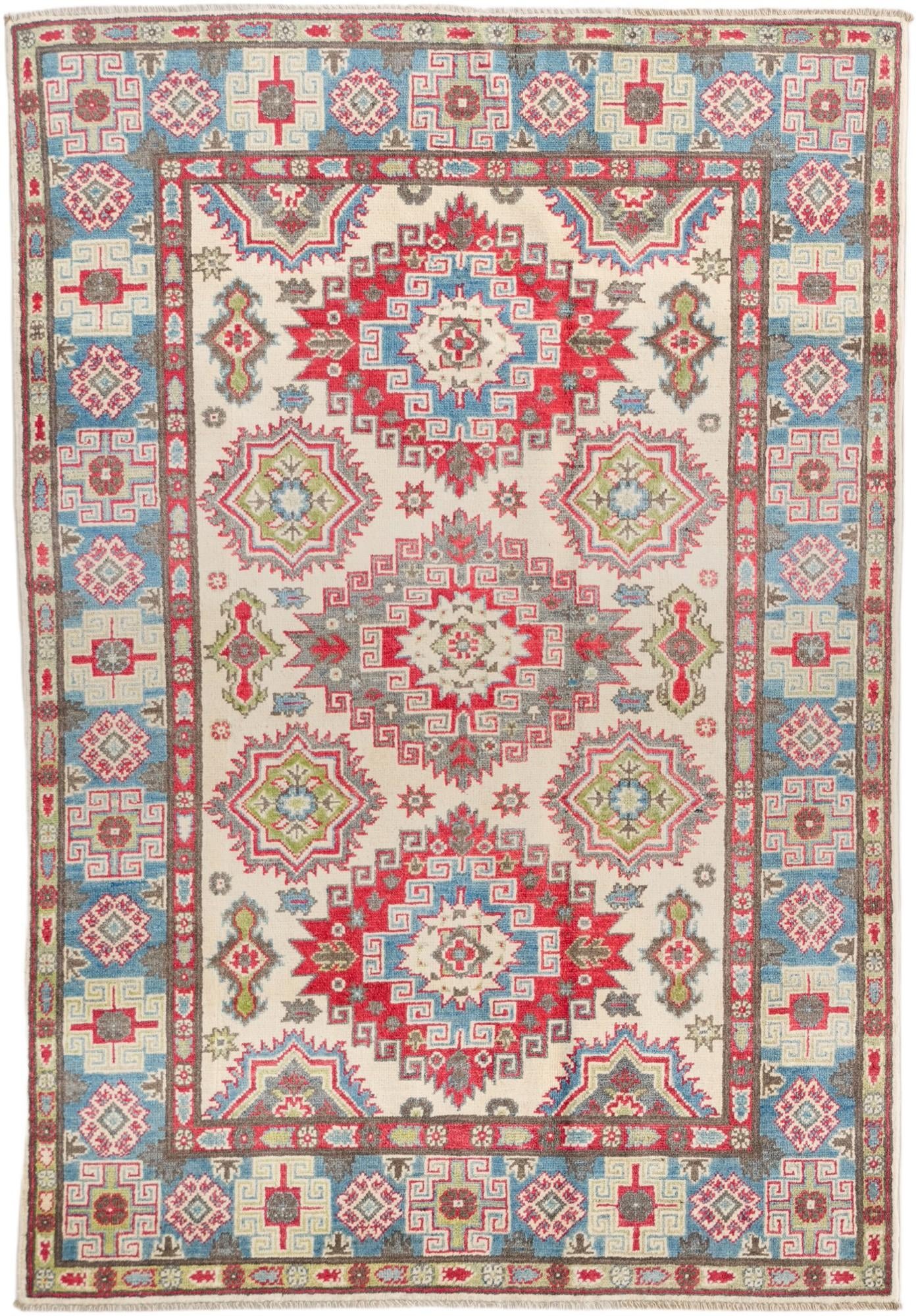 4' 2 x 5' 11 Hand Knotted Kazak Rug
