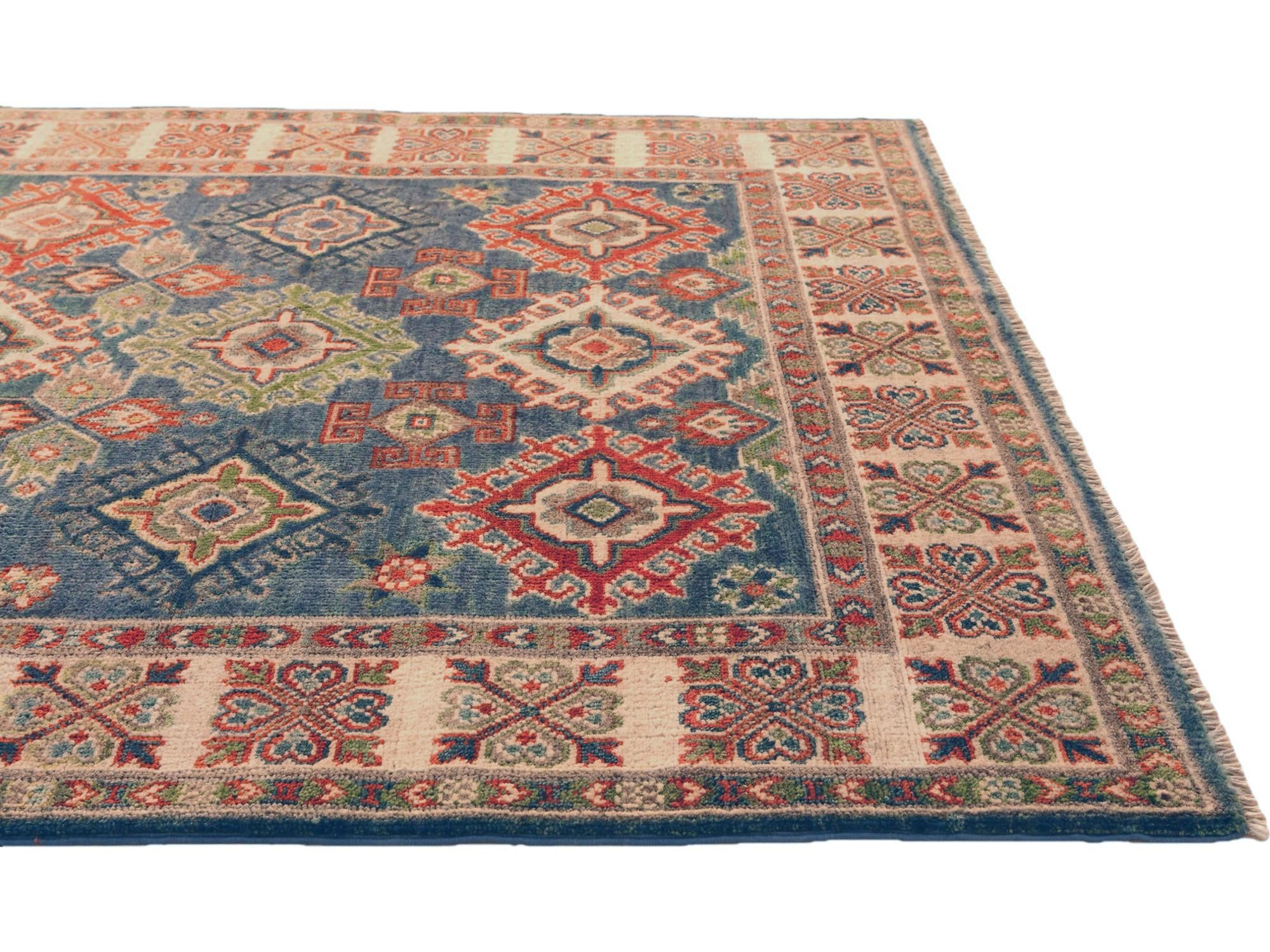 4' 1 x 6' 3 Hand Knotted Kazak Rug