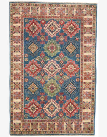 4' 1 x 6' 3 Hand Knotted Kazak Rug