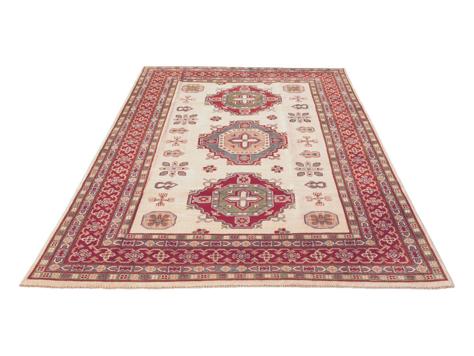 6' 7 x 9' 10 Hand Knotted Kazak Rug