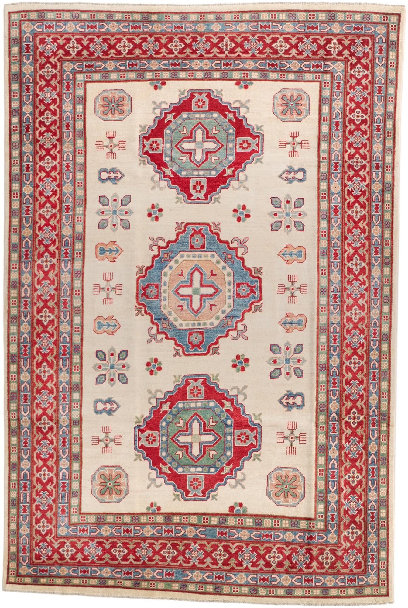 6' 7 x 9' 10 Hand Knotted Kazak Rug