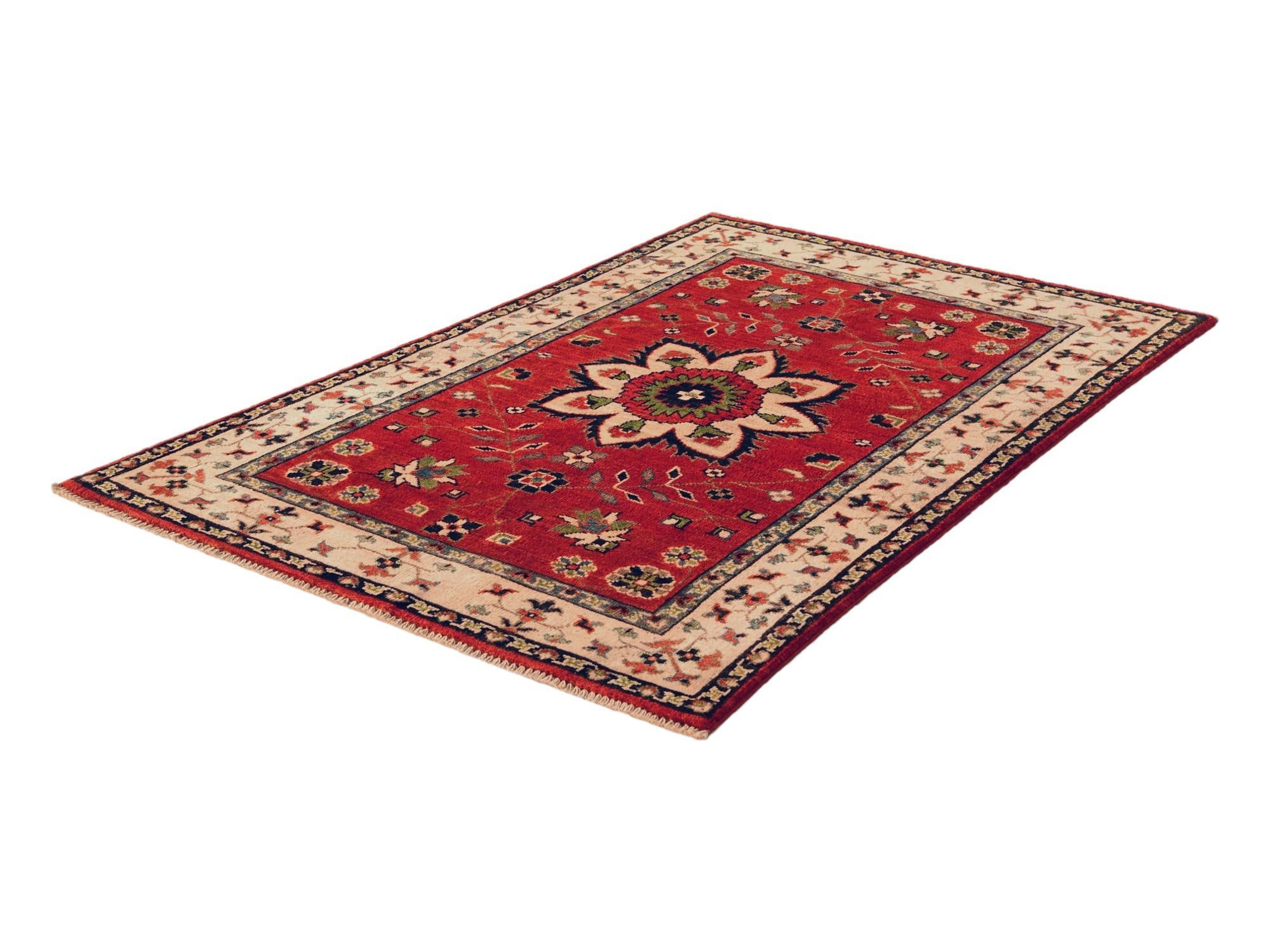 3' 2 x 4' 11 Hand Knotted Kazak Rug
