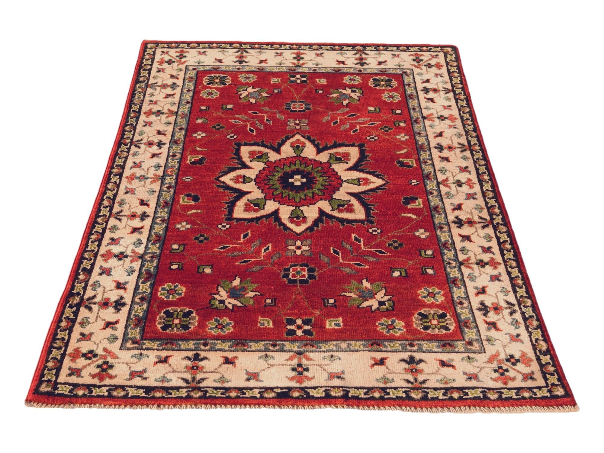 3' 2 x 4' 11 Hand Knotted Kazak Rug