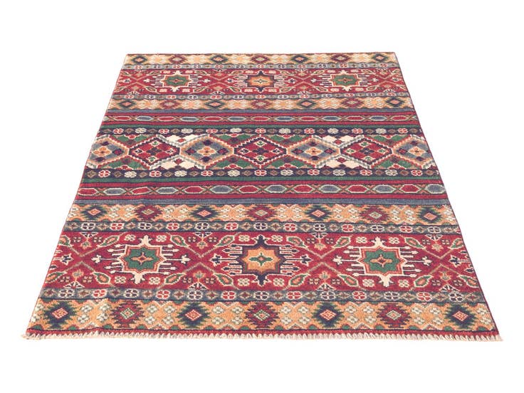 Detailansicht von 105cm x 150cm Handgeknüpft Kazak Teppich
