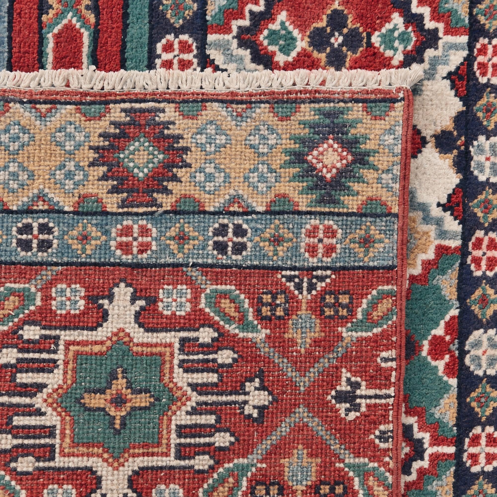 Detail image 12 of 12: 3' 5 x 4' 11 Hand Knotted Kazak Rug