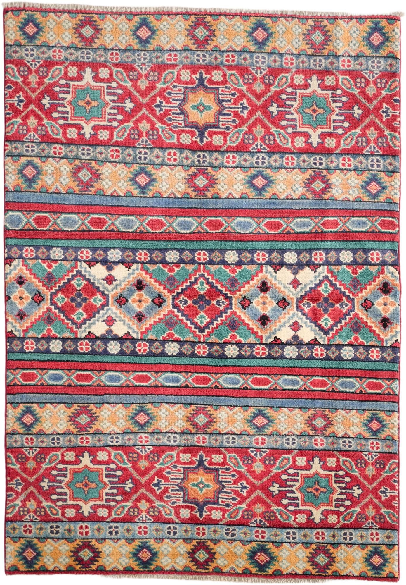 3' 5 x 4' 11 Hand Knotted Kazak Rug