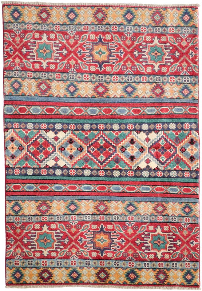 Detailansicht von 105cm x 150cm Handgeknüpft Kazak Teppich