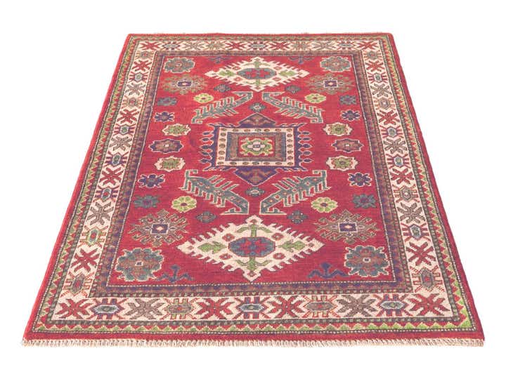 3' 4 x 4' 11 Hand Knotted Kazak Rug