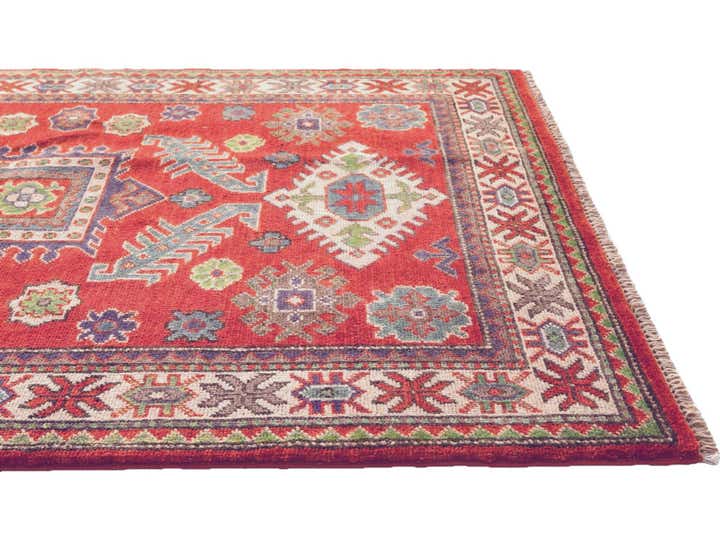 3' 4 x 4' 11 Hand Knotted Kazak Rug
