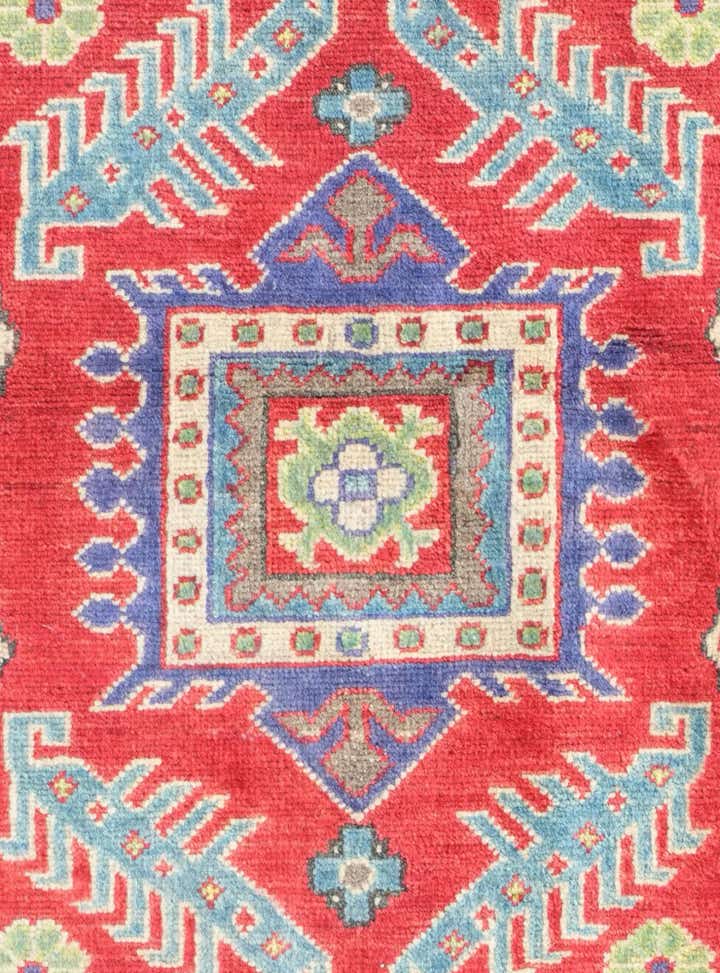 3' 4 x 4' 11 Hand Knotted Kazak Rug