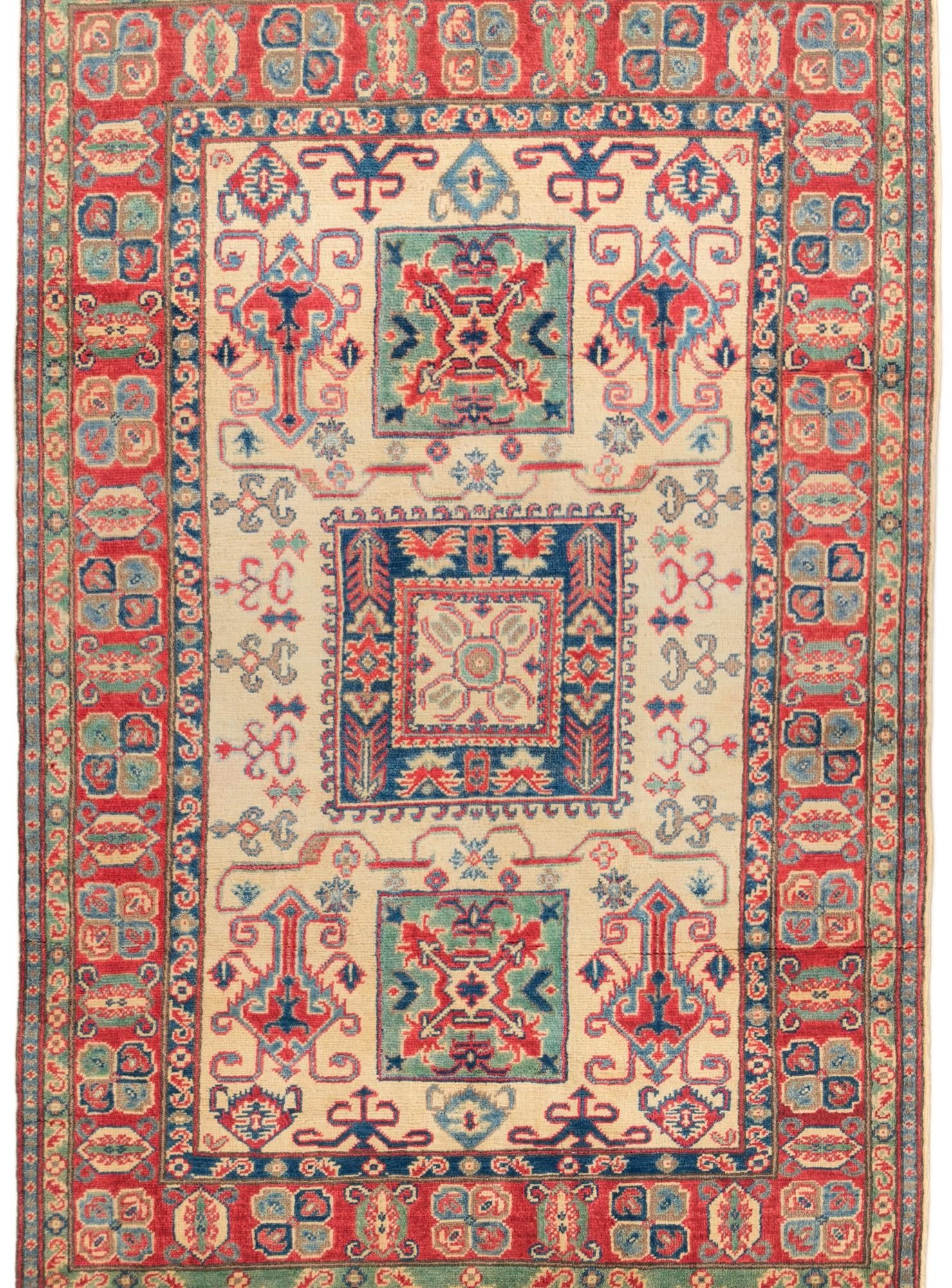 4' 2 x 6' 3 Hand Knotted Kazak Rug