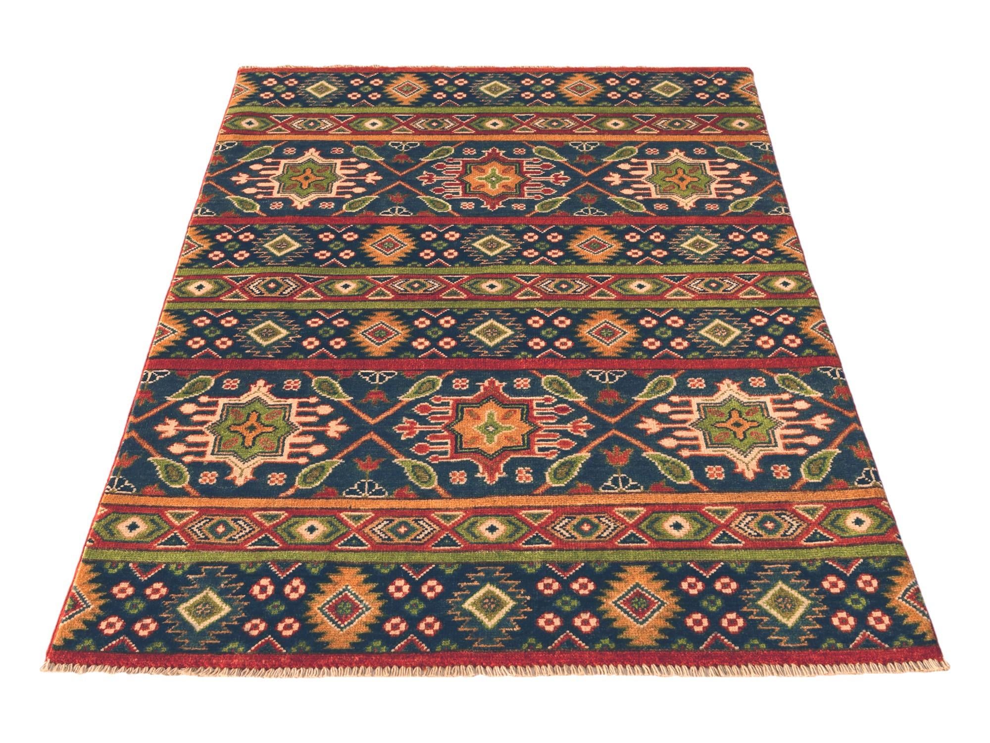 3' 3 x 4' 11 Hand Knotted Kazak Rug