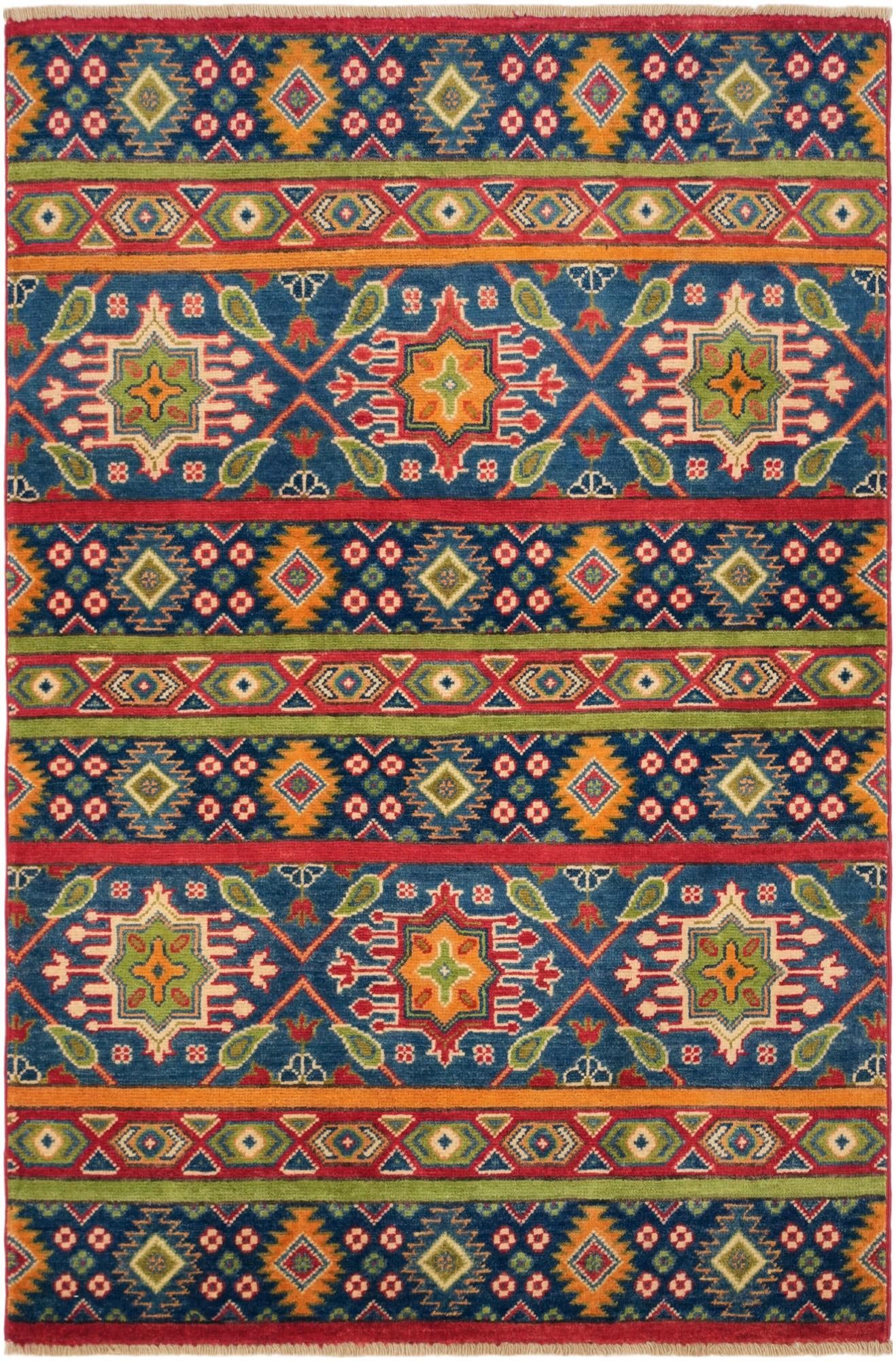 3' 3 x 4' 11 Hand Knotted Kazak Rug