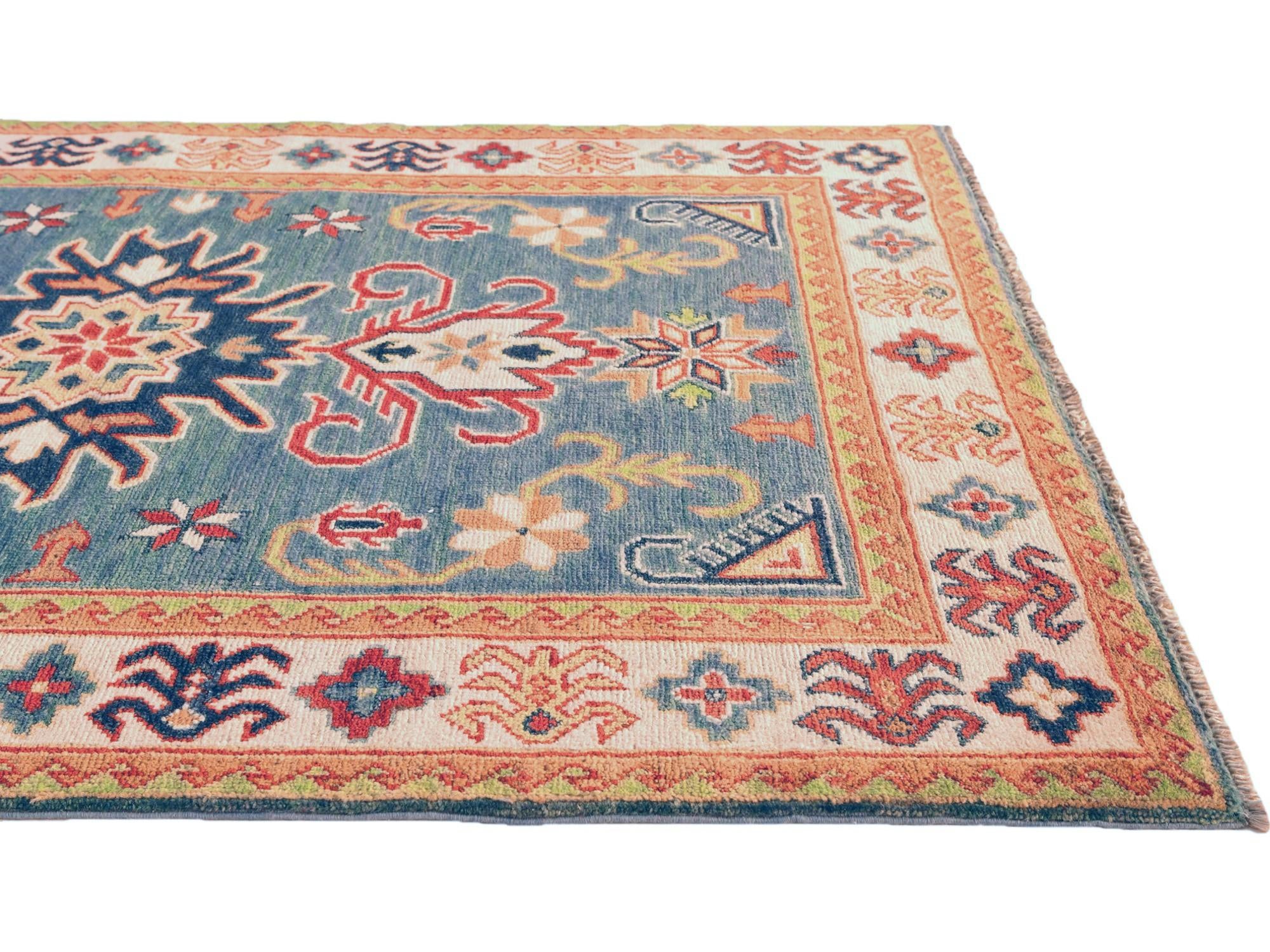 3' 5 x 4' 10 Hand Knotted Kazak Rug