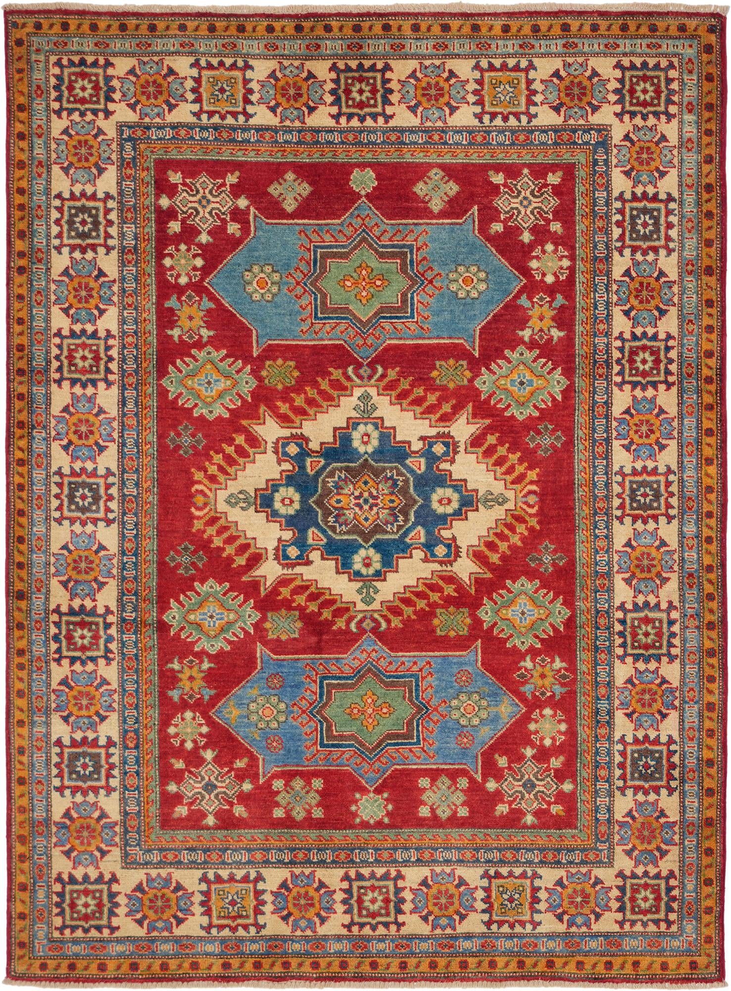 Detail image 2 of 10: 4' 11 x 6' 7 Hand Knotted Kazak Rug