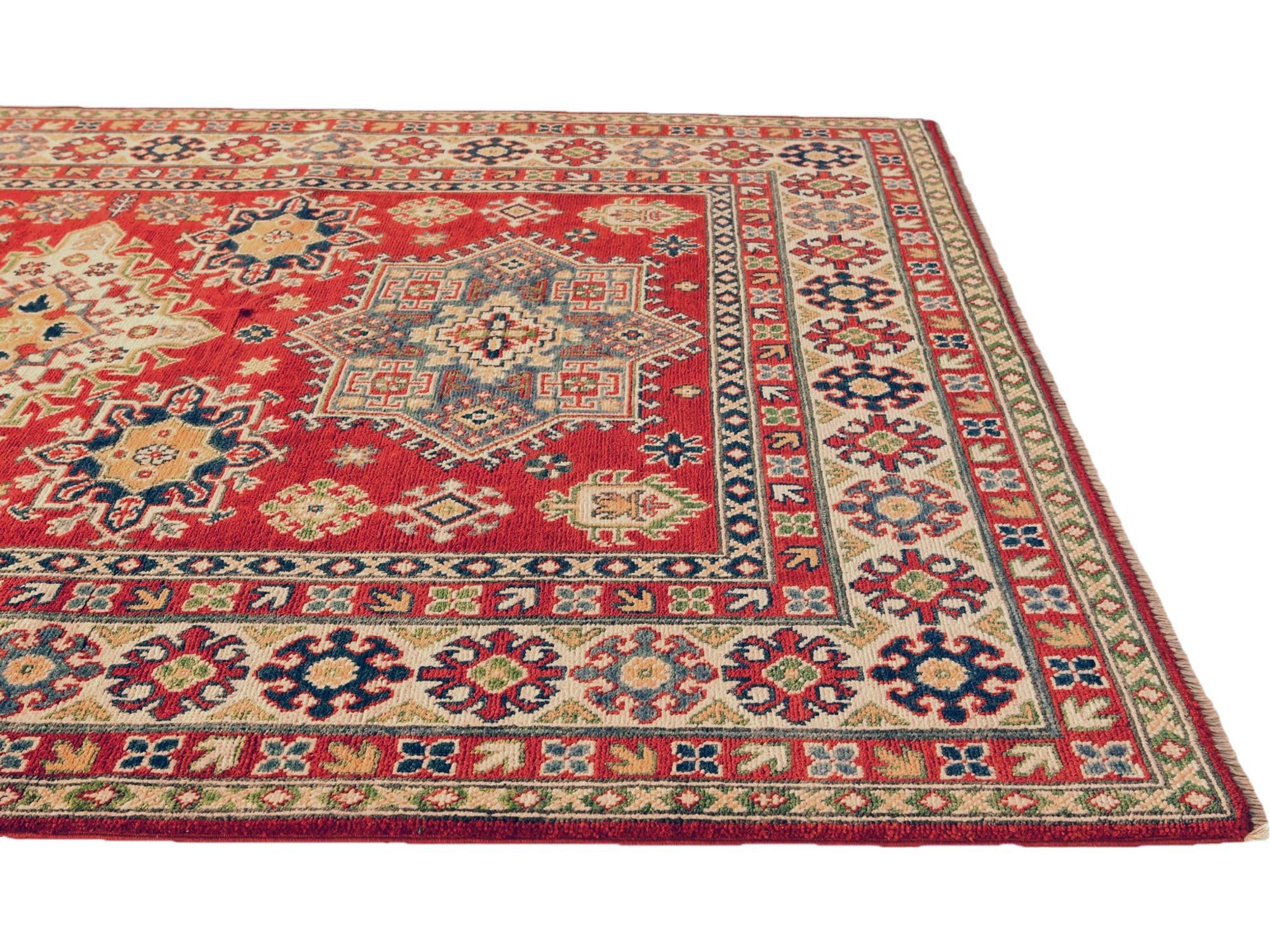 5' 2 x 7' 2 Hand Knotted Kazak Rug