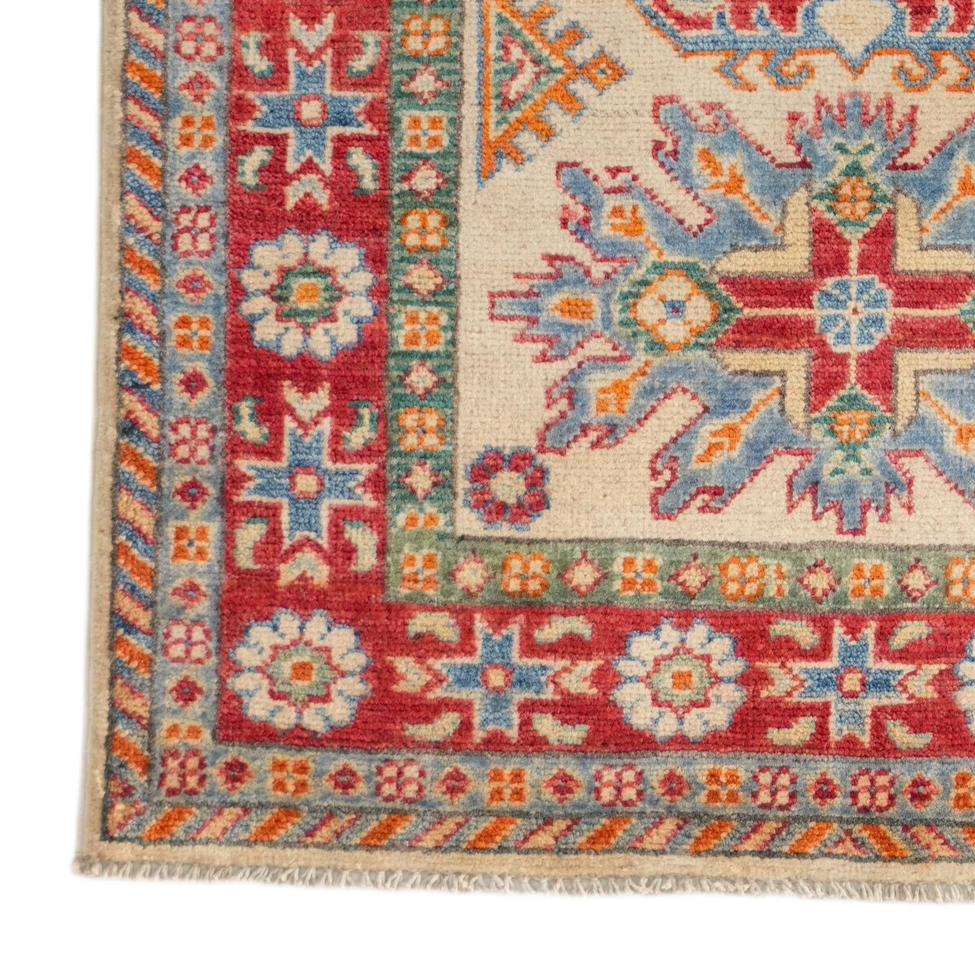 2' 9 x 4' Hand Knotted Kazak Rug