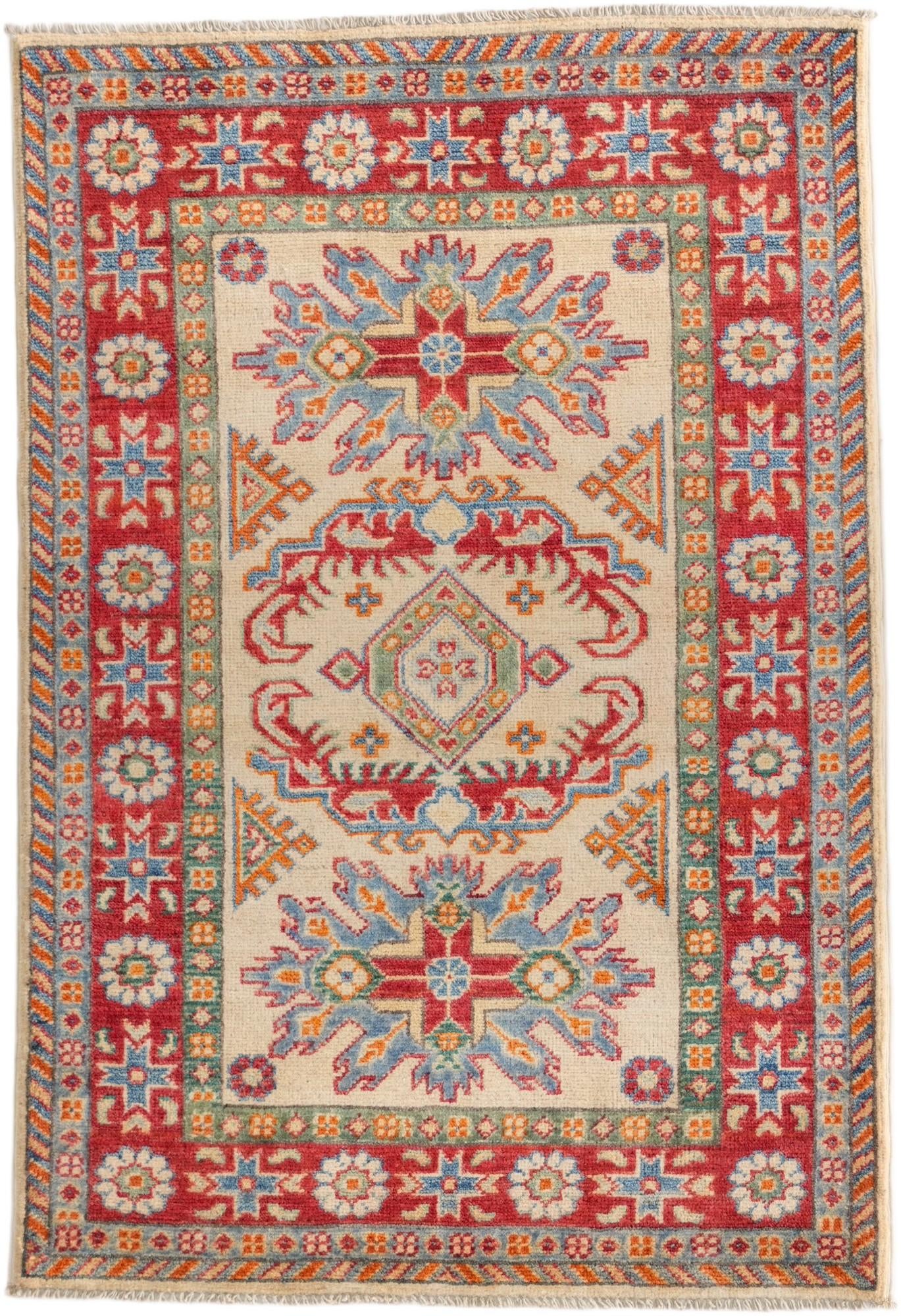 2' 9 x 4' Hand Knotted Kazak Rug