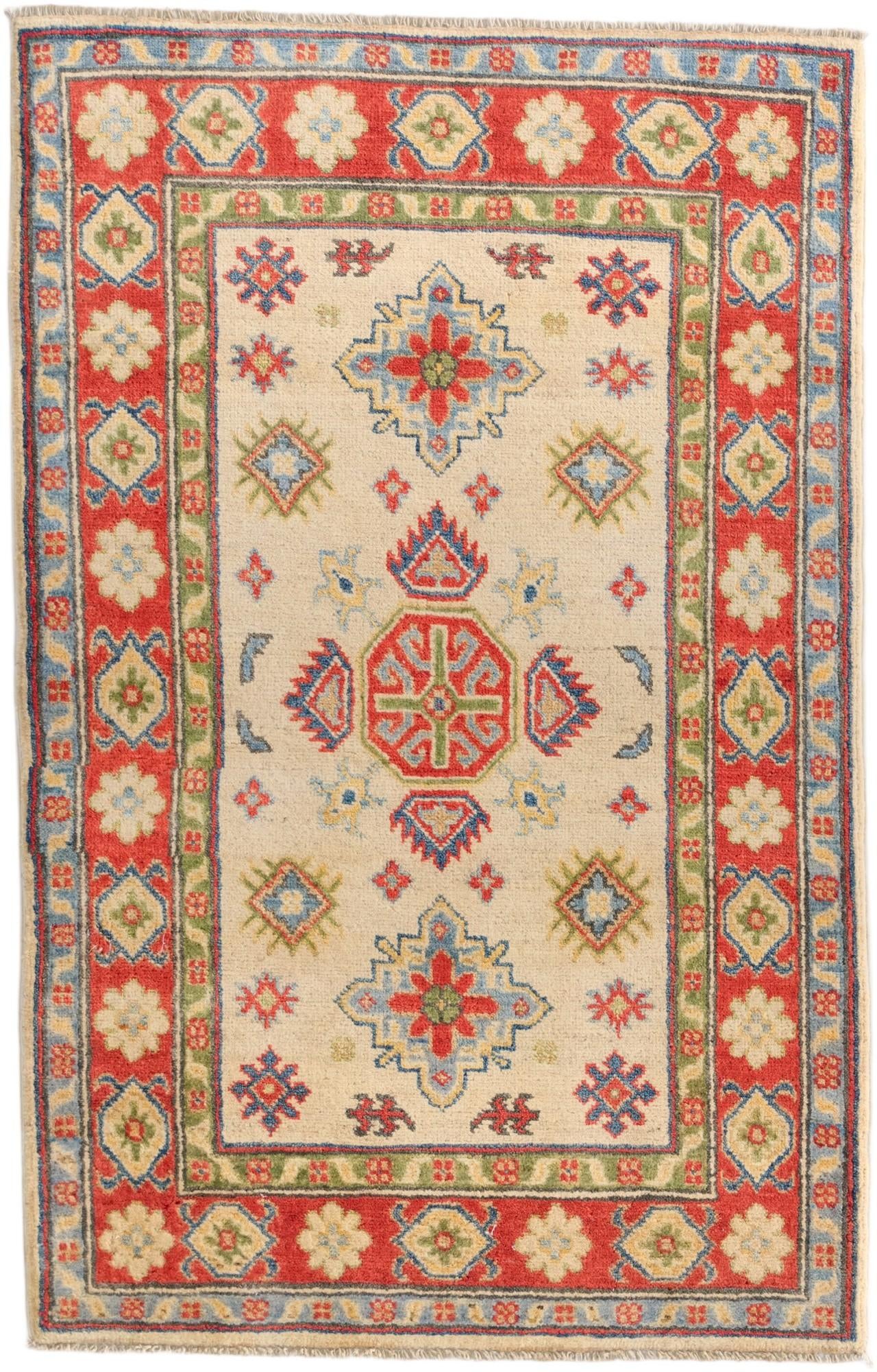 2' 9 x 4' 3 Hand Knotted Kazak Rug