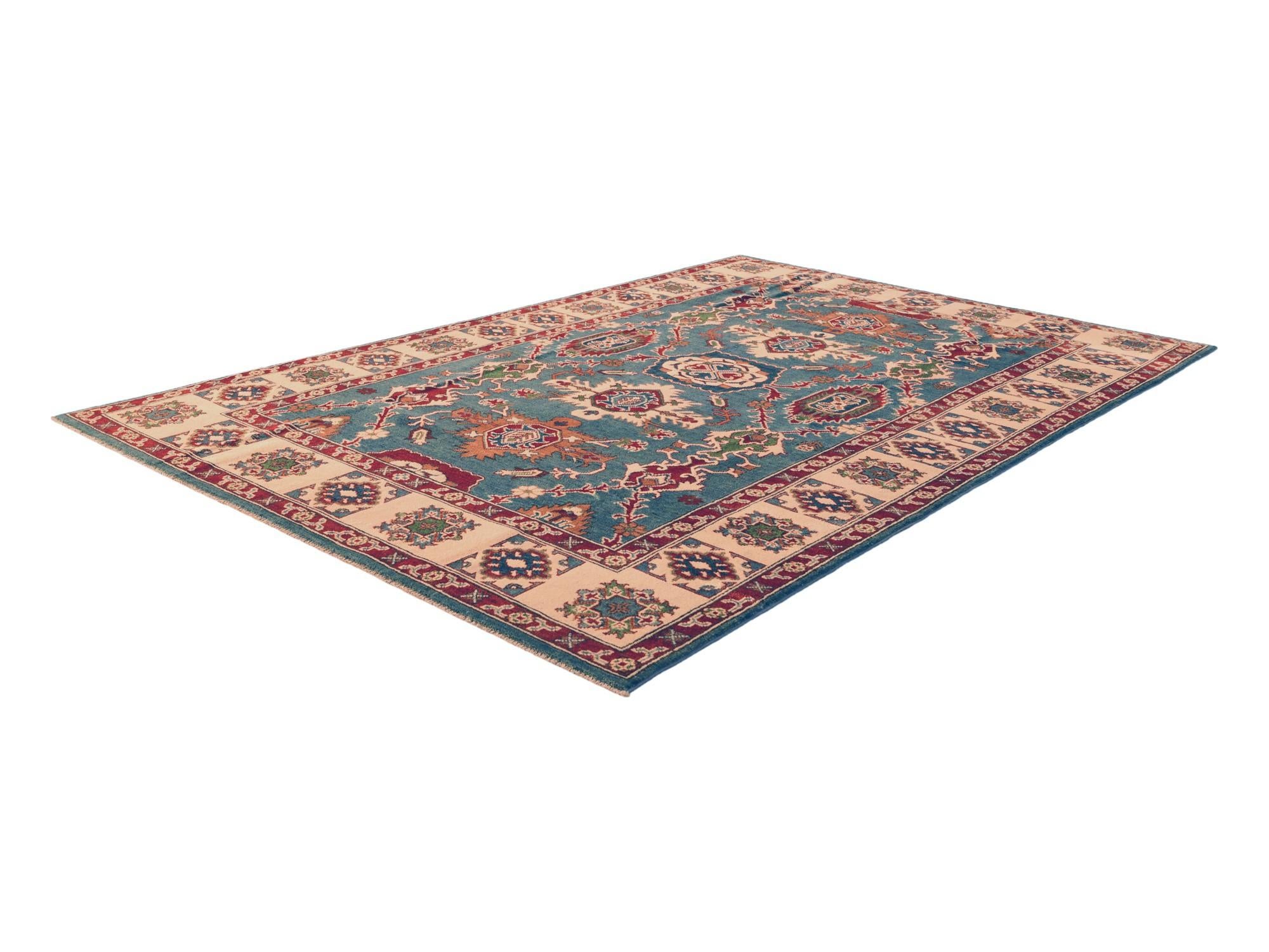 6' 3 x 8' 11 Hand Knotted Kazak Rug