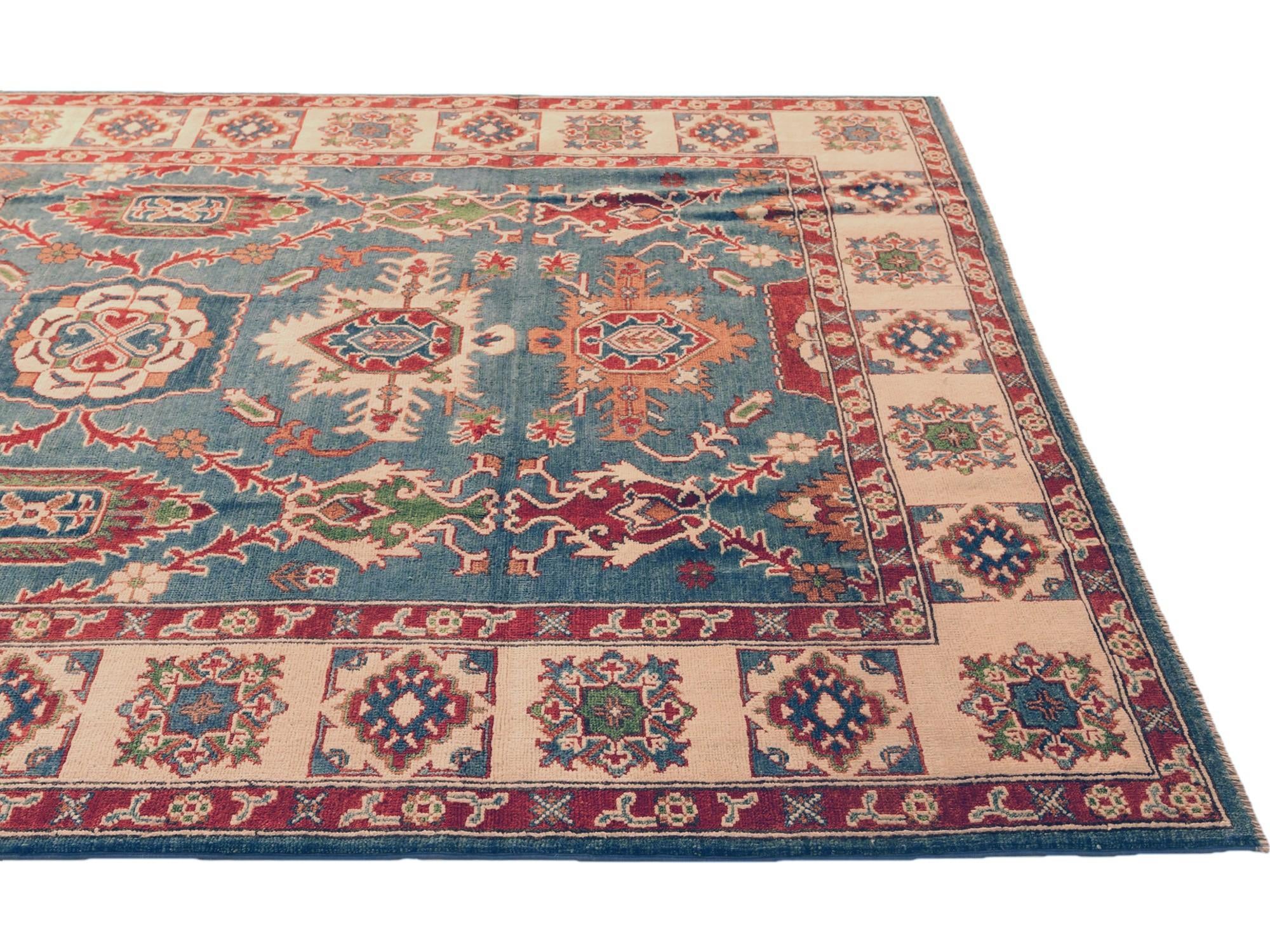 6' 3 x 8' 11 Hand Knotted Kazak Rug