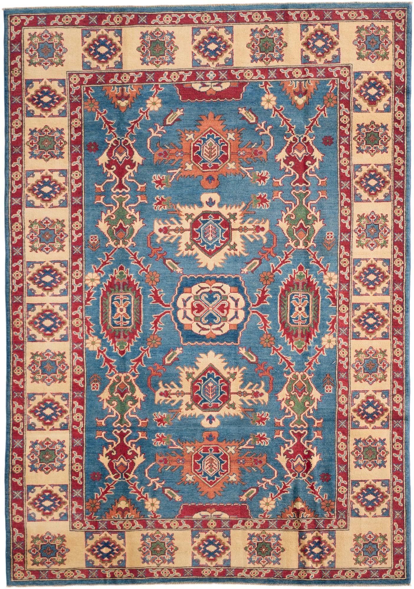 6' 3 x 8' 11 Hand Knotted Kazak Rug