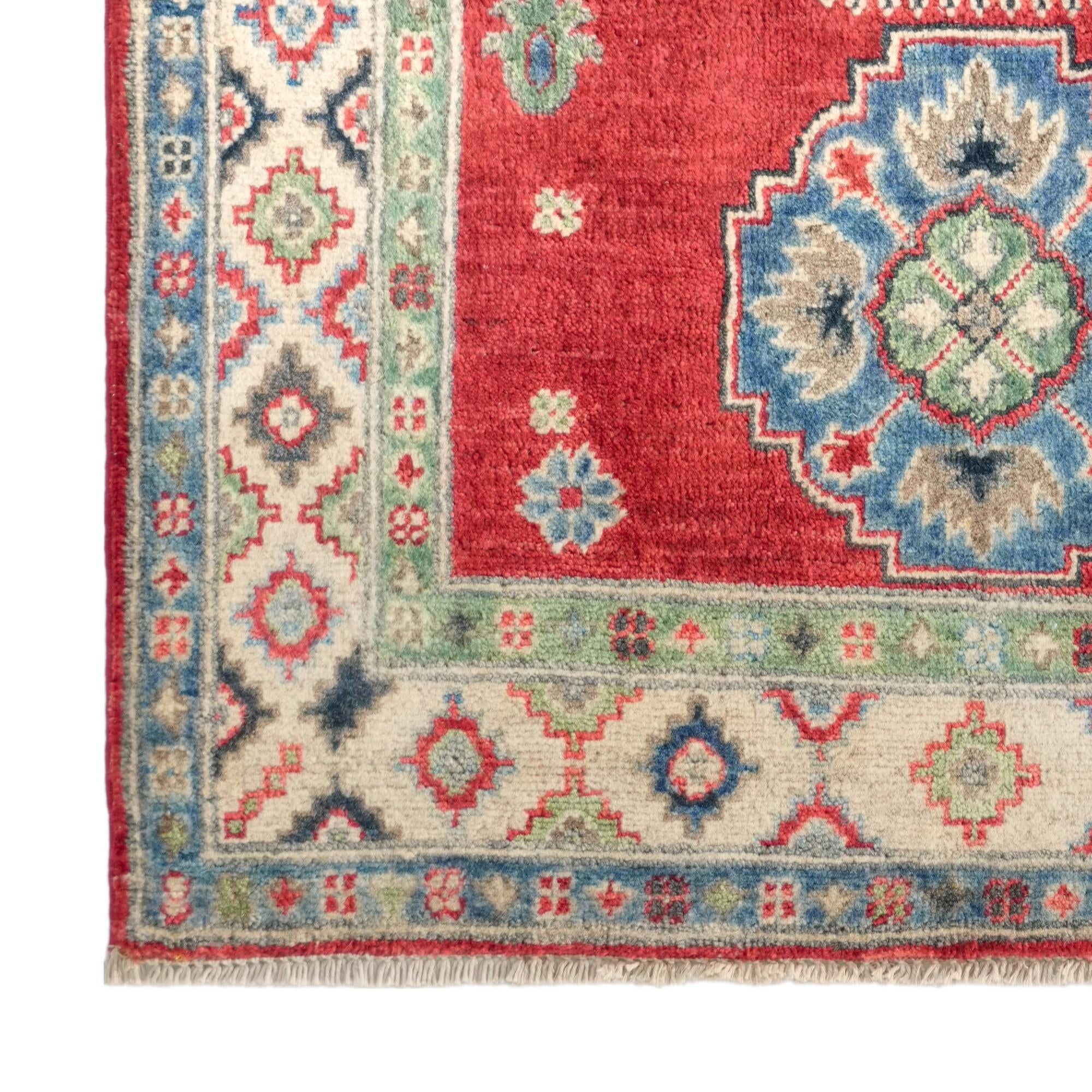 2' 11 x 4' 3 Hand Knotted Kazak Rug