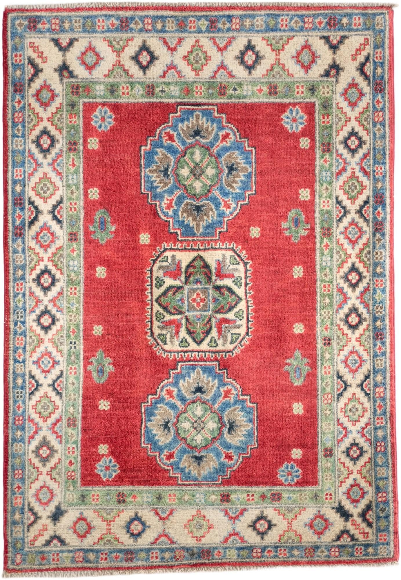 2' 11 x 4' 3 Hand Knotted Kazak Rug