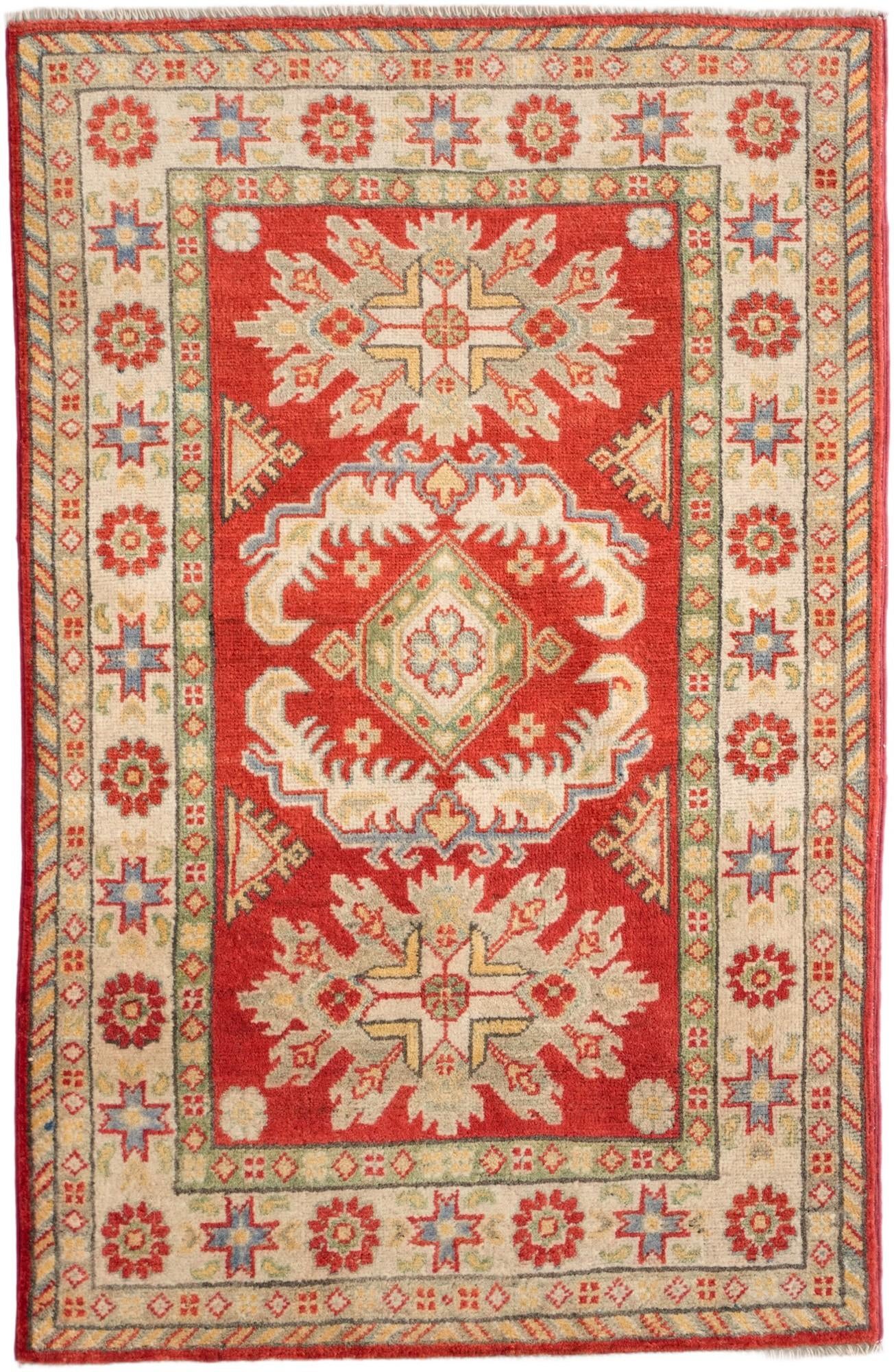 2' 7 x 4' Hand Knotted Kazak Rug