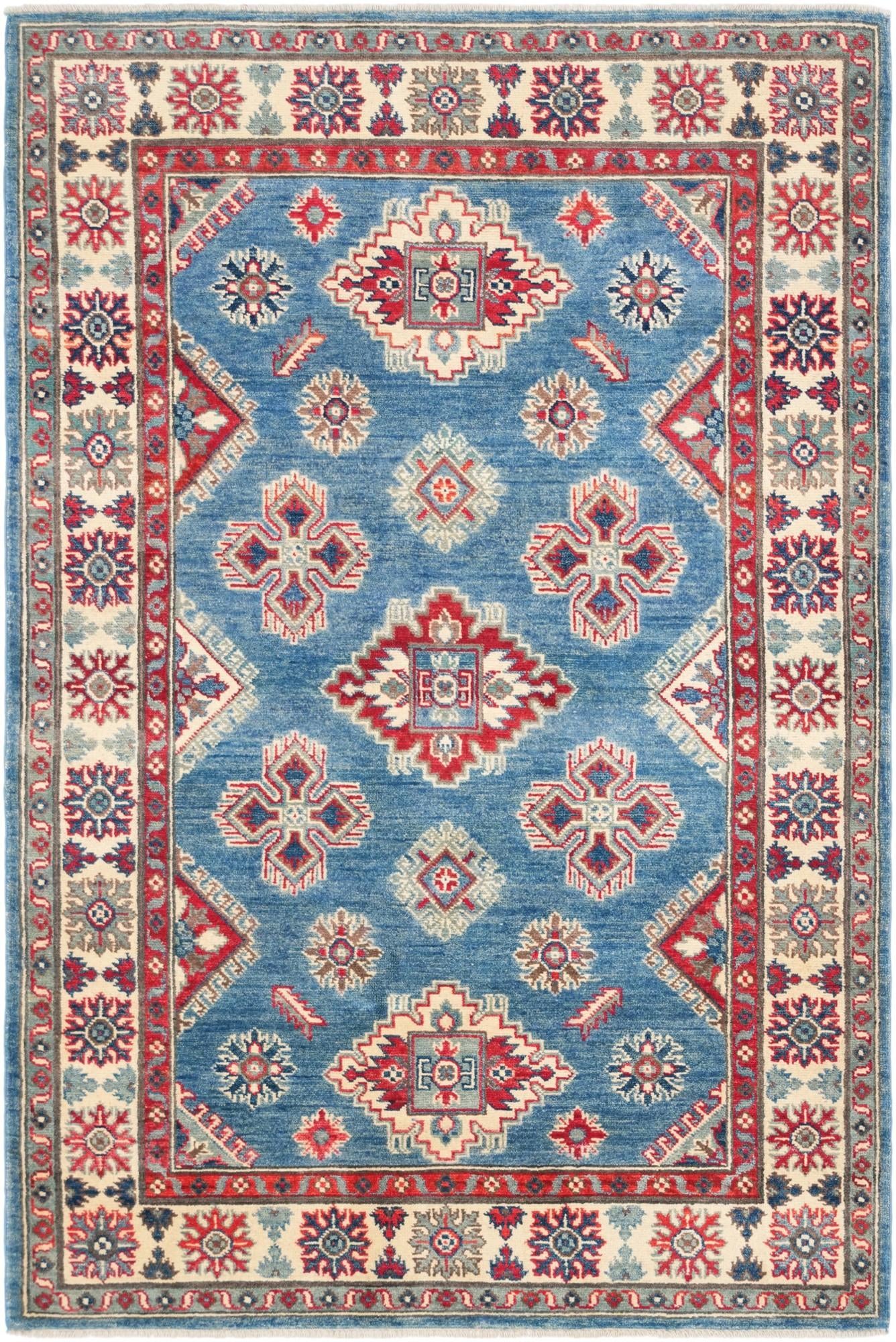 4' 3 x 6' 5 Hand Knotted Kazak Rug