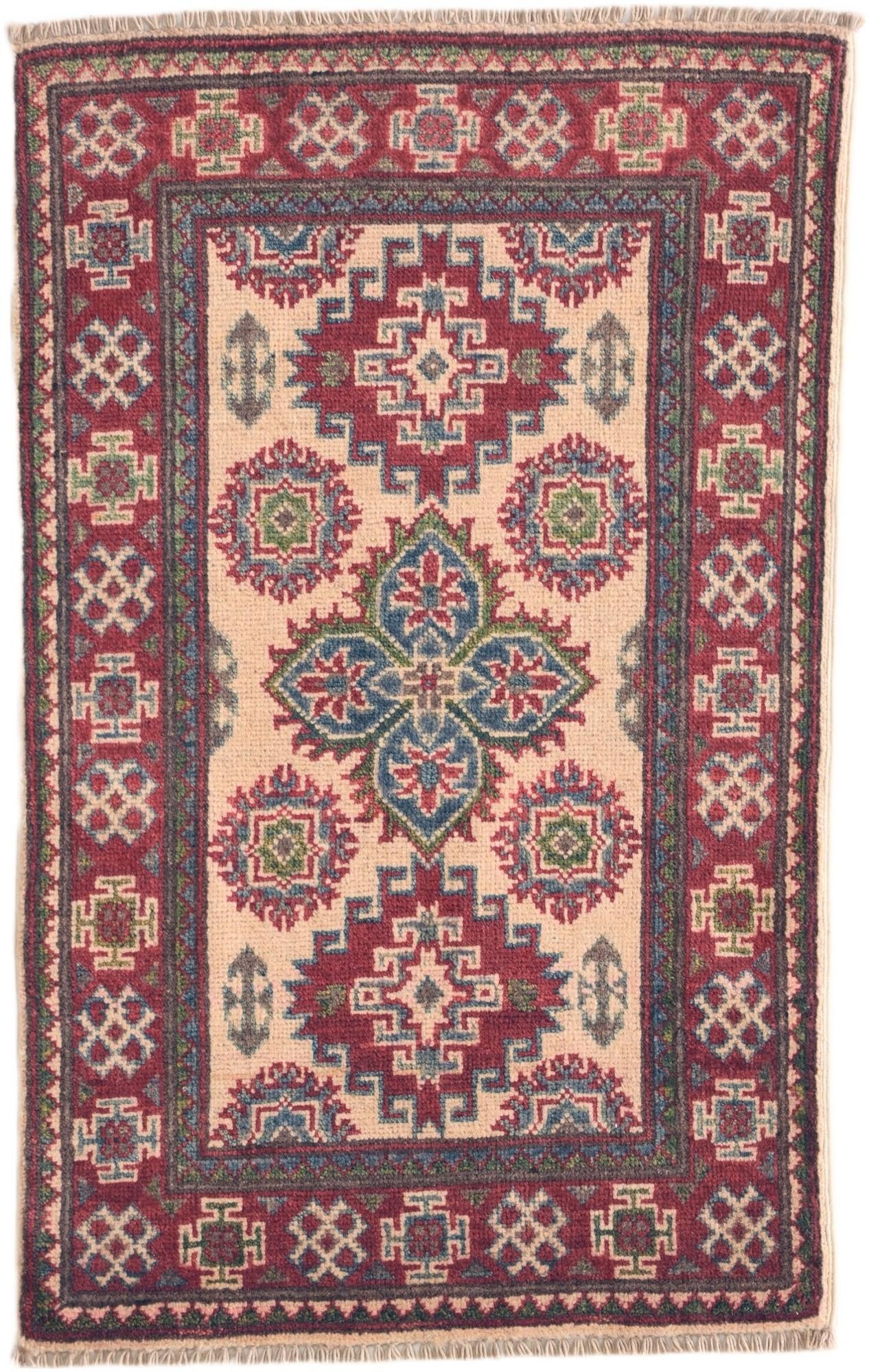 2' x 3' 1 Hand Knotted Kazak Rug