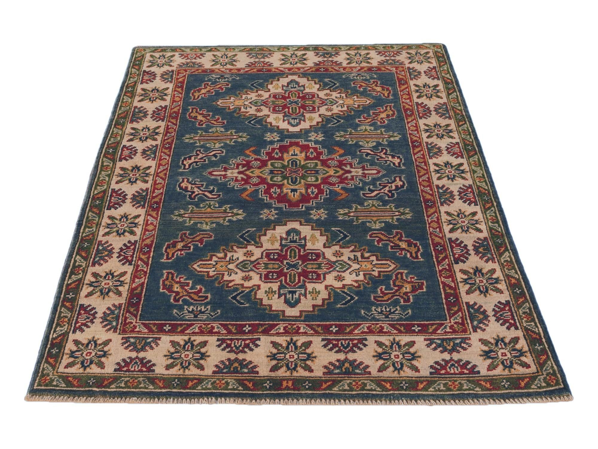 3' 5 x 5' 2 Hand Knotted Kazak Rug