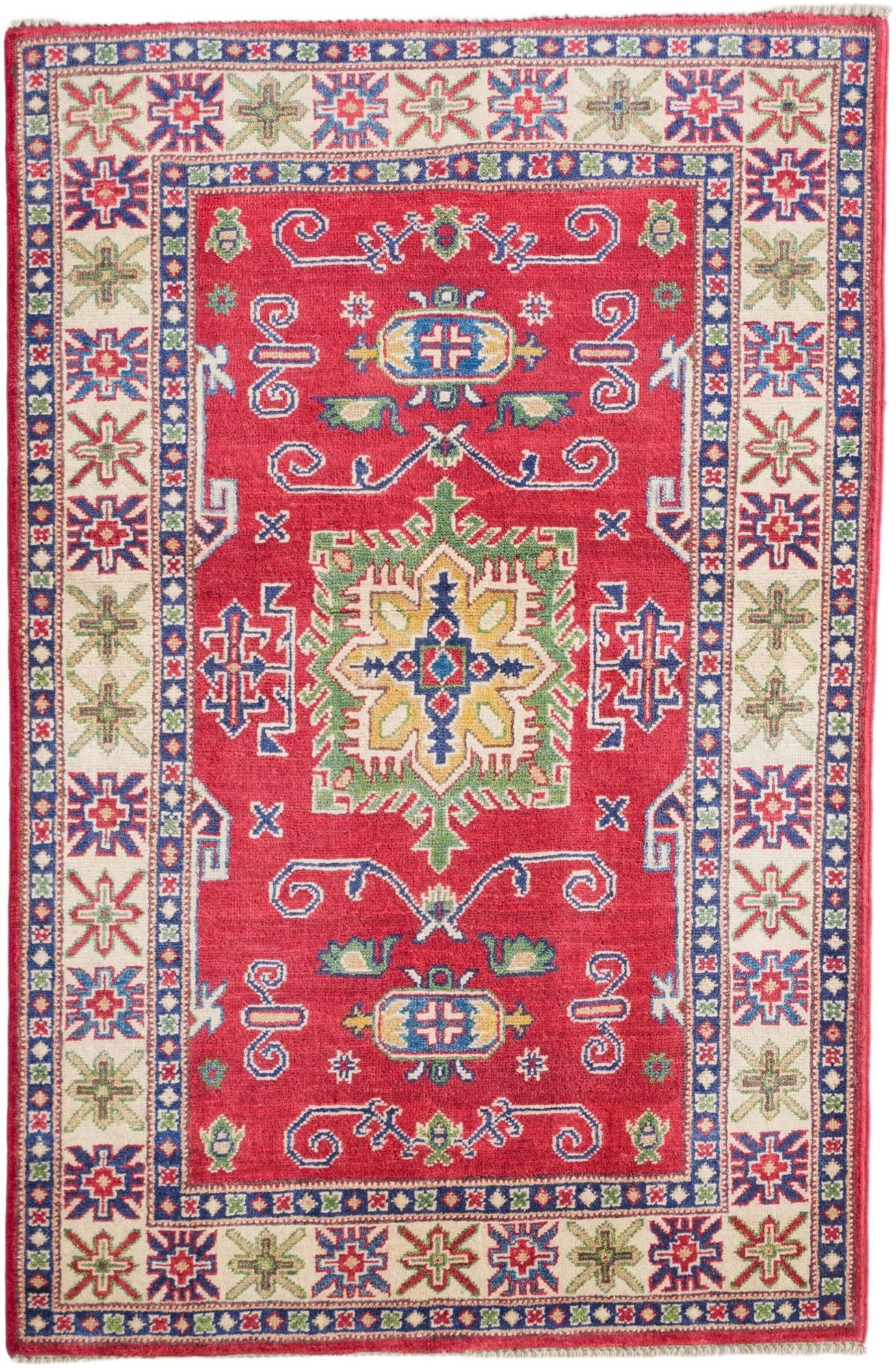 3' 3 x 5' Hand Knotted Kazak Rug