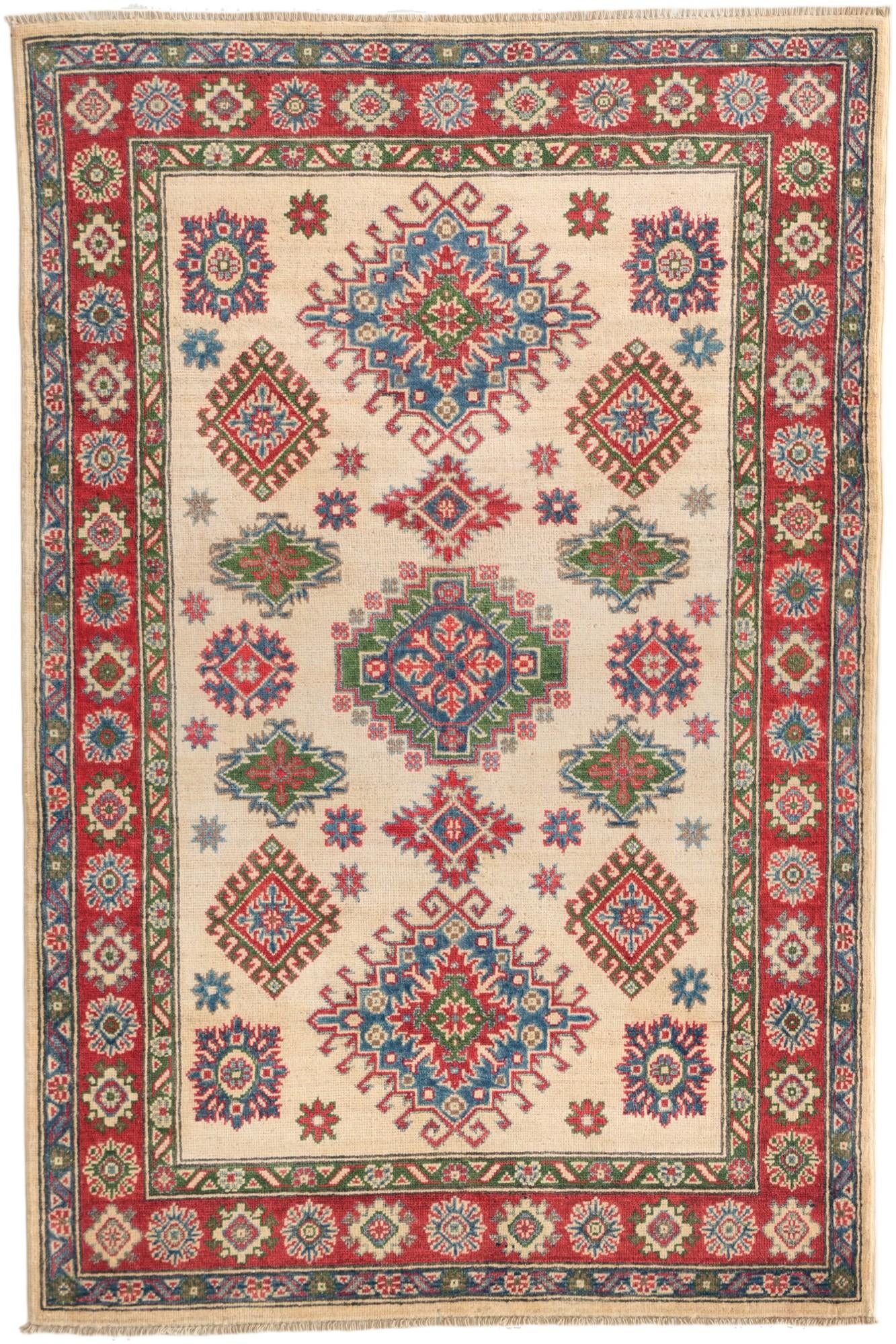 4' x 6' Hand Knotted Kazak Rug