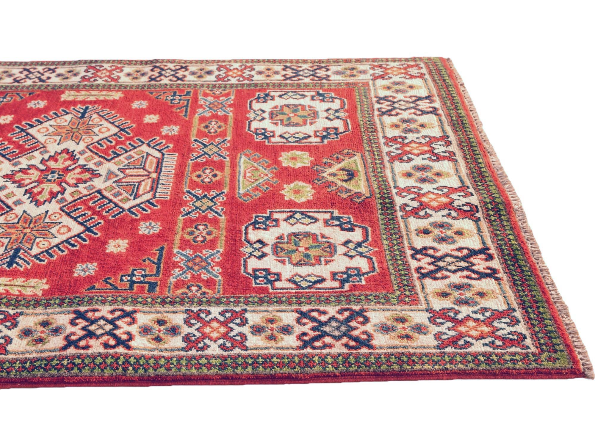 3' 4 x 4' 9 Hand Knotted Kazak Rug