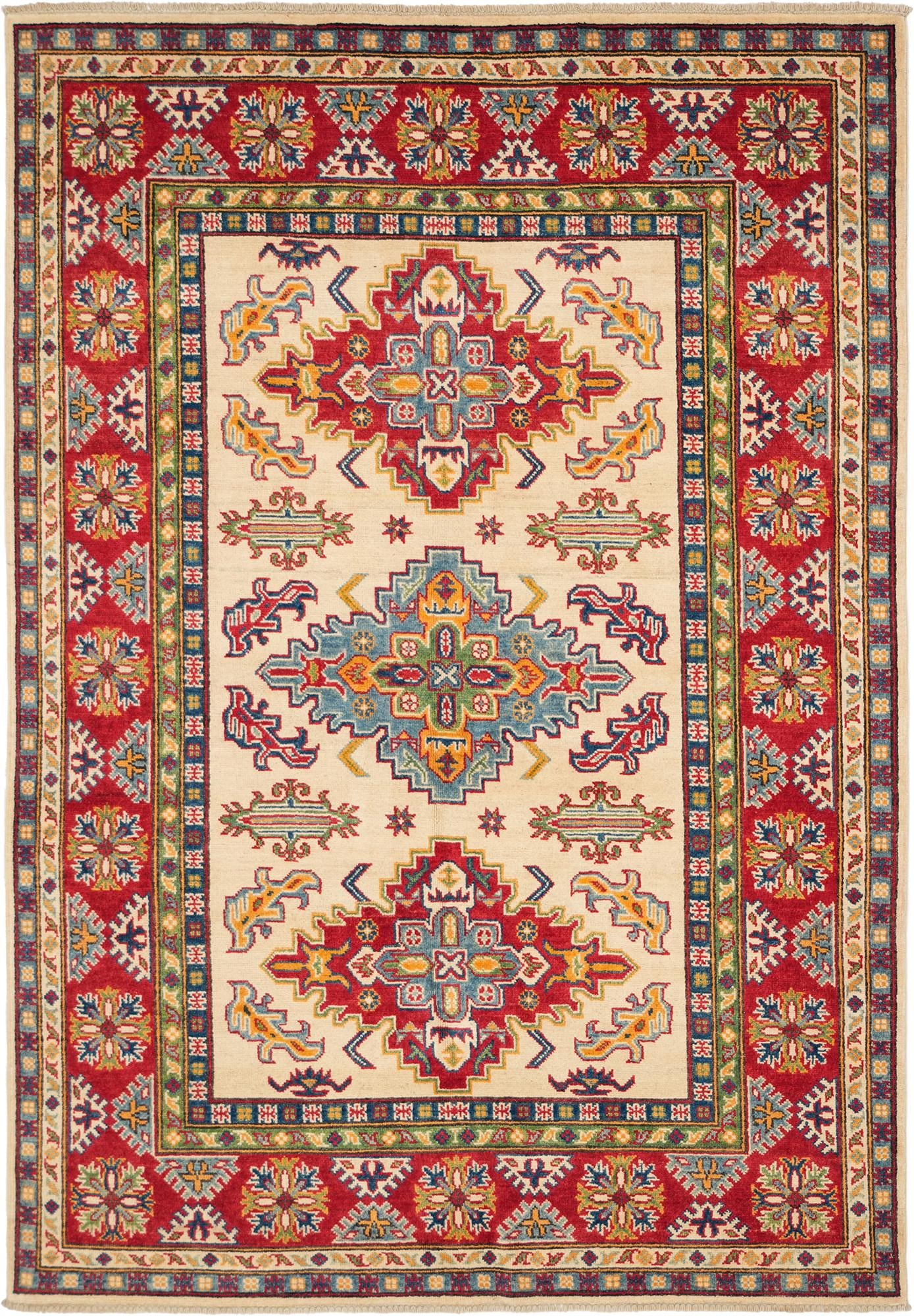 Detail image 2 of 10: 4' 11 x 7' Hand Knotted Kazak Rug