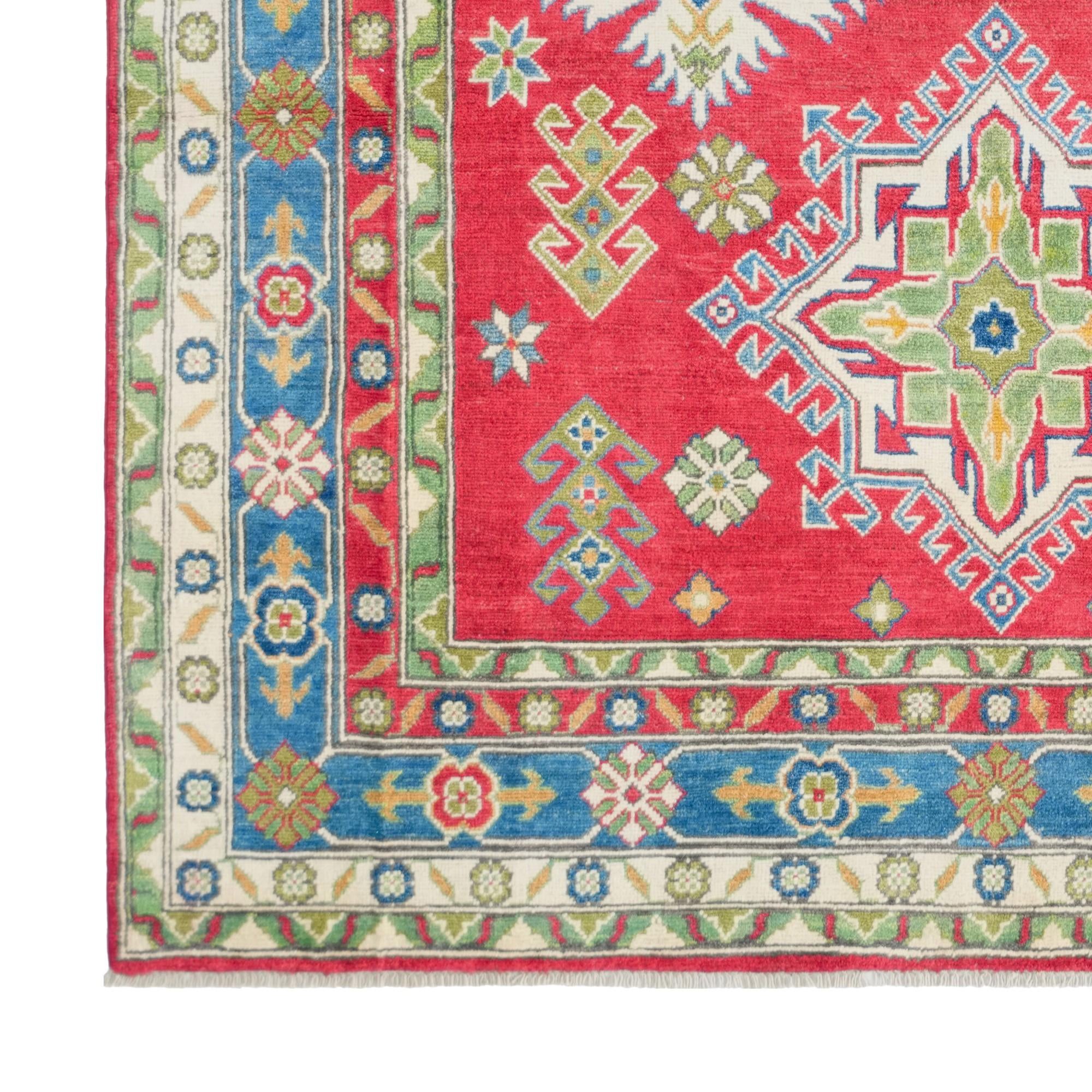 5' 11 x 9' 4 Hand Knotted Kazak Rug