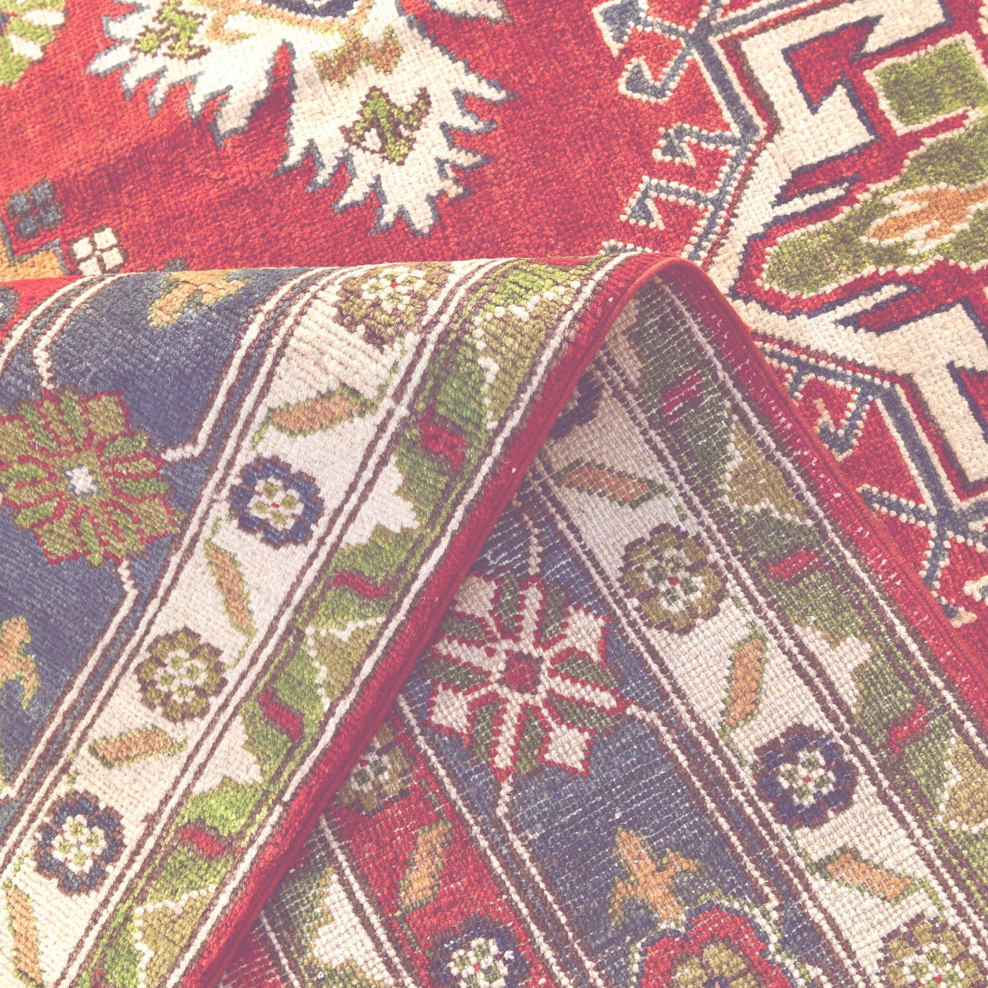 5' 11 x 9' 4 Hand Knotted Kazak Rug