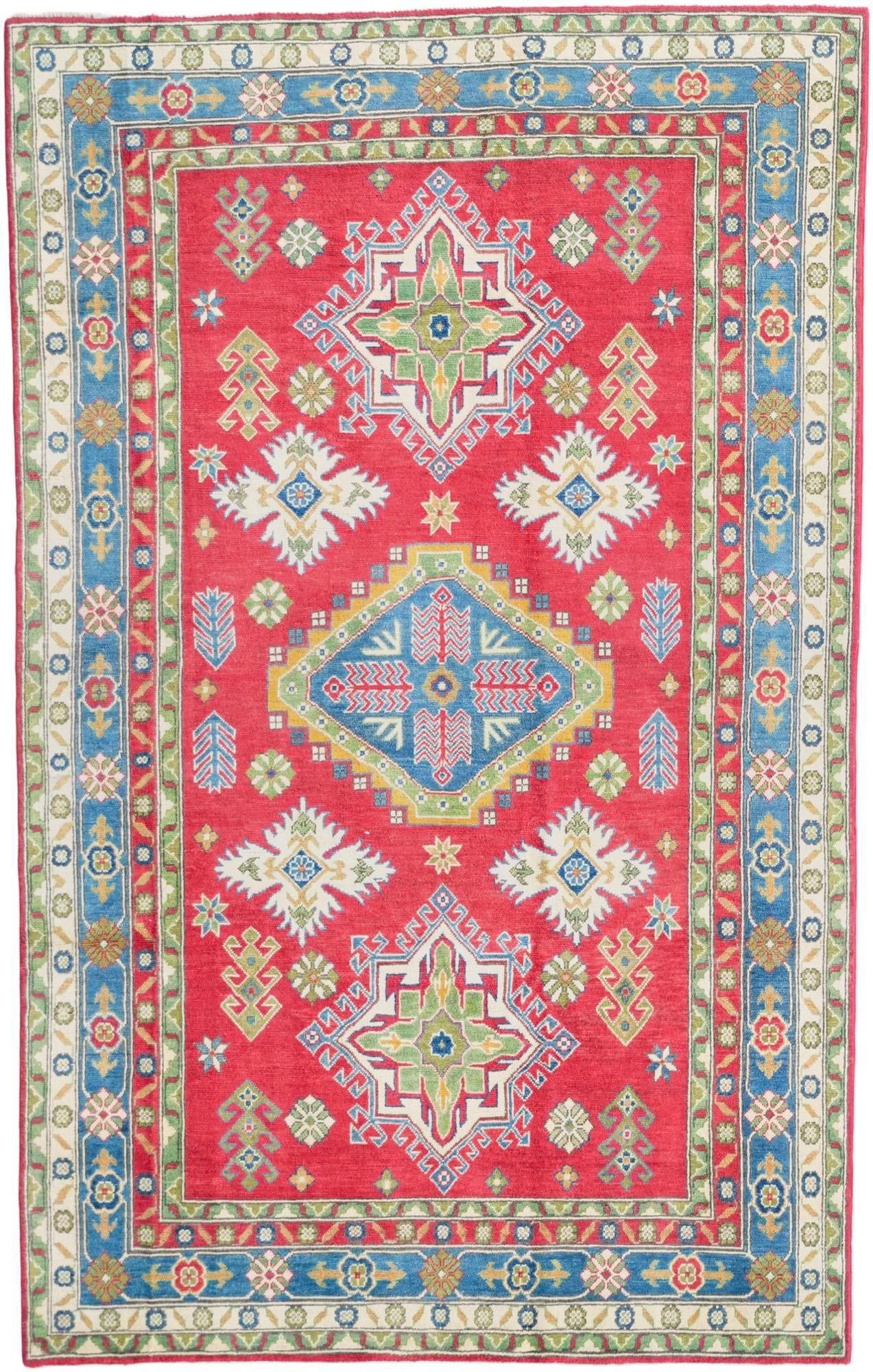 5' 11 x 9' 4 Hand Knotted Kazak Rug
